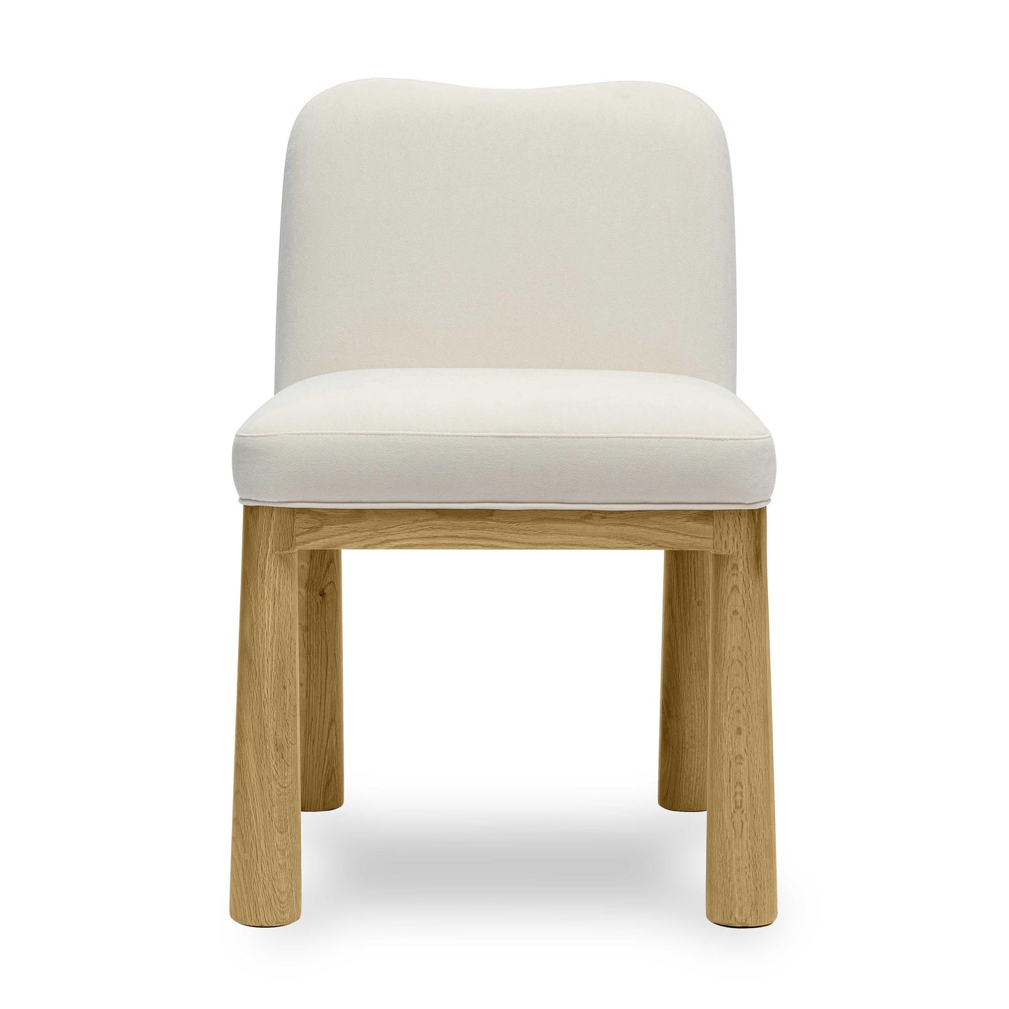 Tiara Cream Performance Velvet Oak Dining Chair