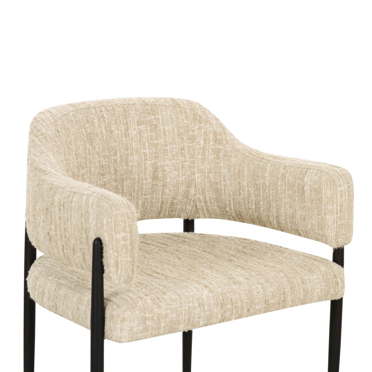 Sezanne Cream Textured Performance Boucle Dining Chair