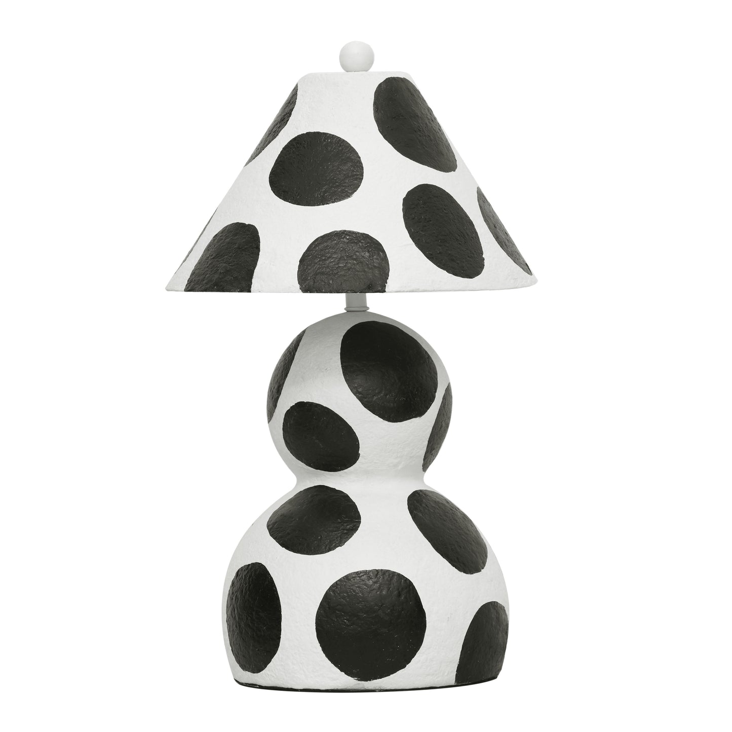 Lerici Black and White Papier Mache Table Lamp