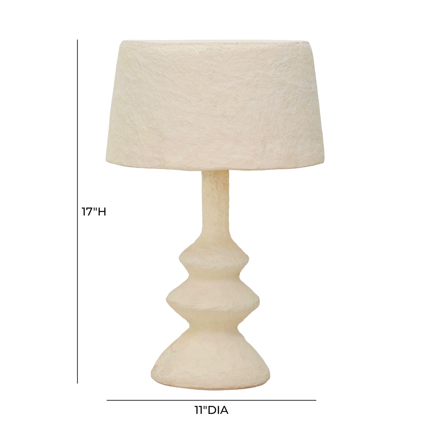 Cream Cotton Mache Table Lamp