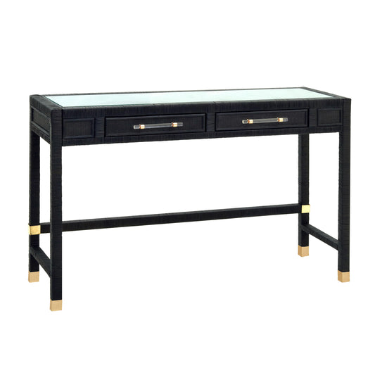 Amara Charcoal Rattan Desk