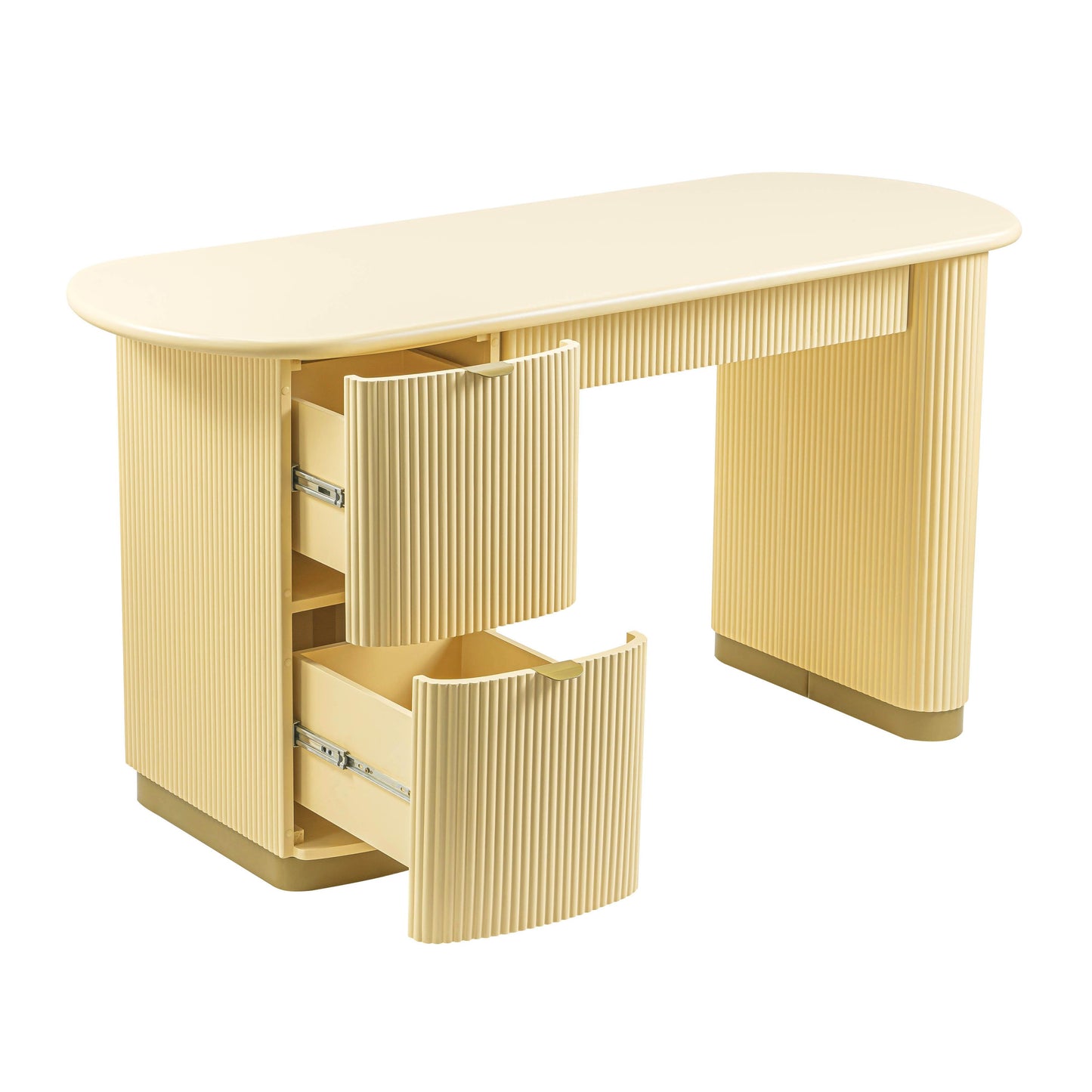 Francesca Yellow Peach 3-Drawer Desk