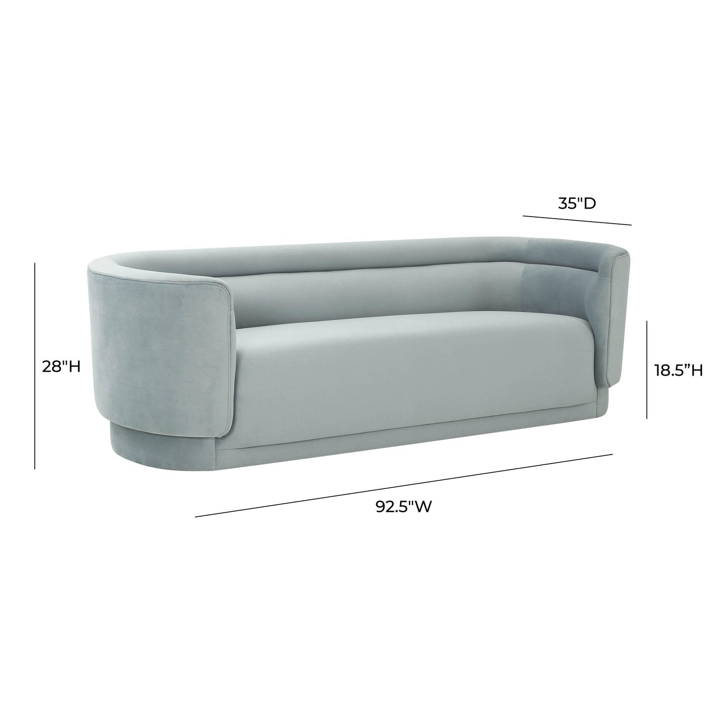 Macie Sea Blue Velvet Sofa