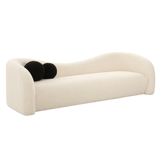 Leonie Beige Faux Shearling Sofa