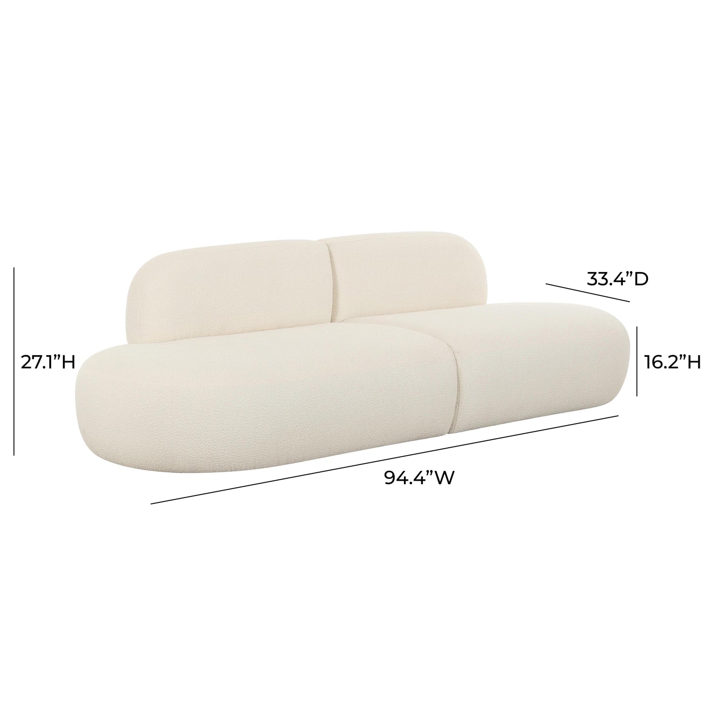 Broohah Cream Boucle Sofa