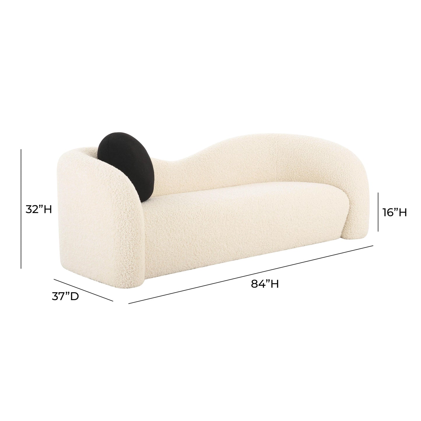 Leonie Beige Faux Shearling Sofa