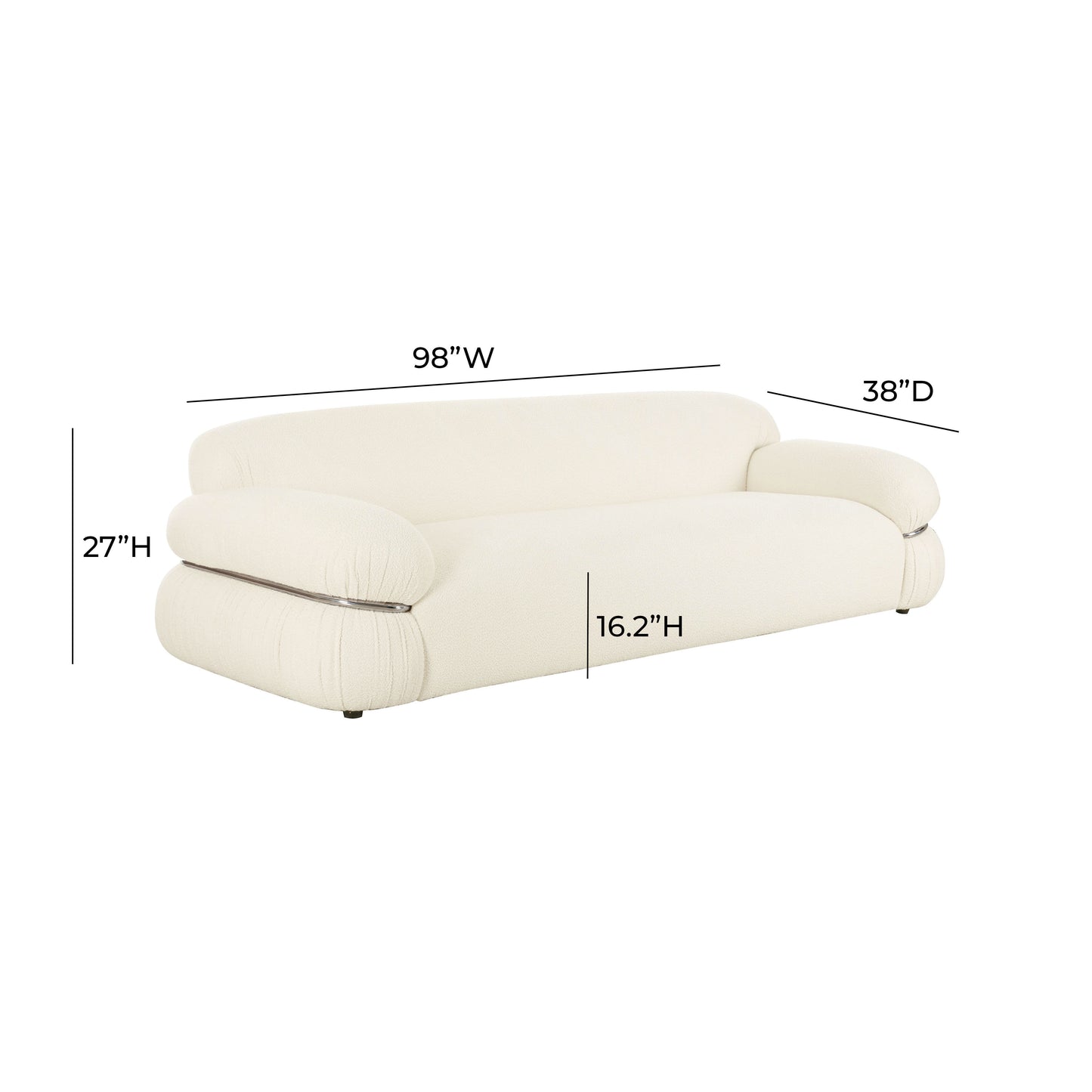 Leyla Cream Boucle Sofa