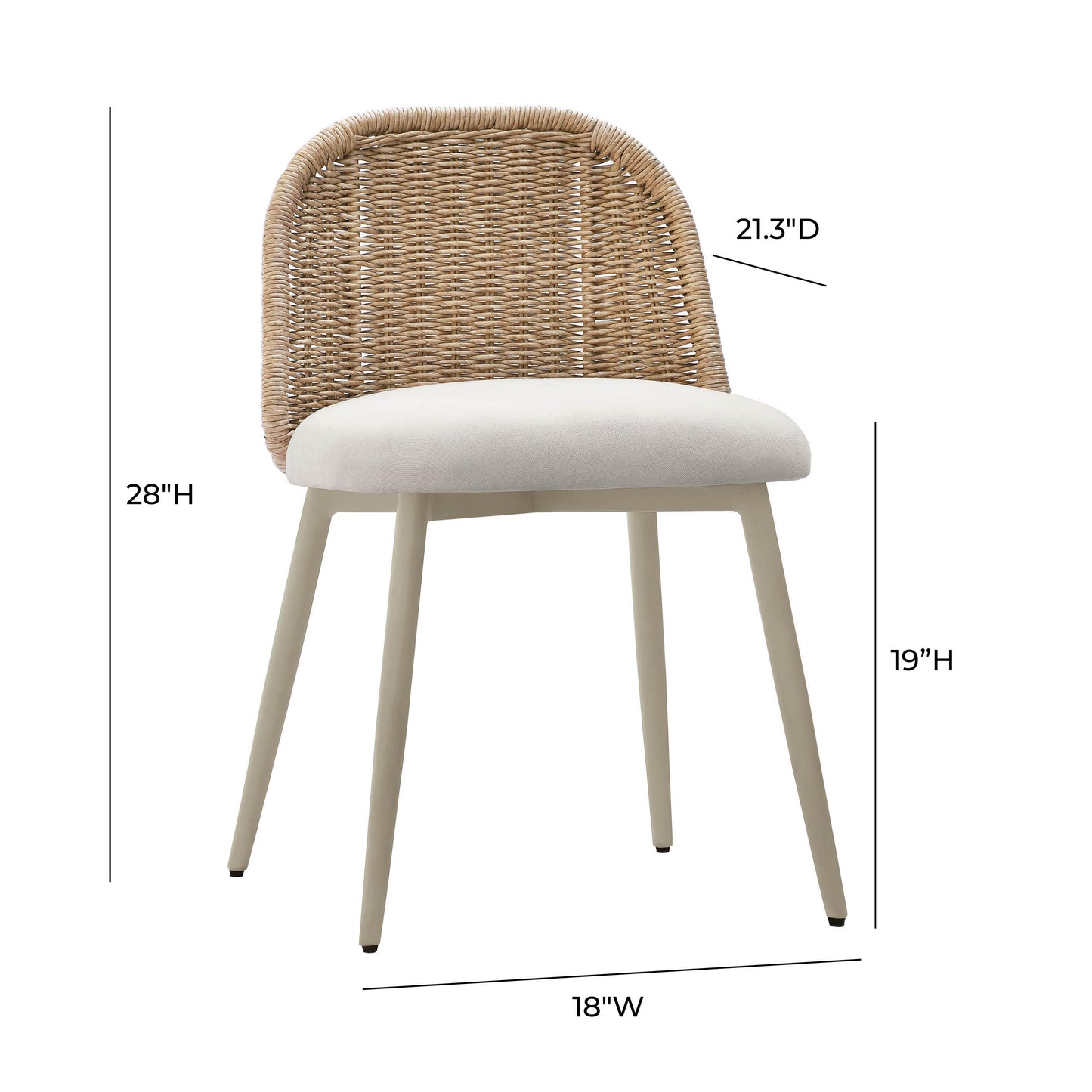 Alexa Cream Performance Fabric Outdoor Dining Chair