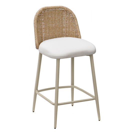 Alexa Cream Performance Fabric Outdoor Counter Stool