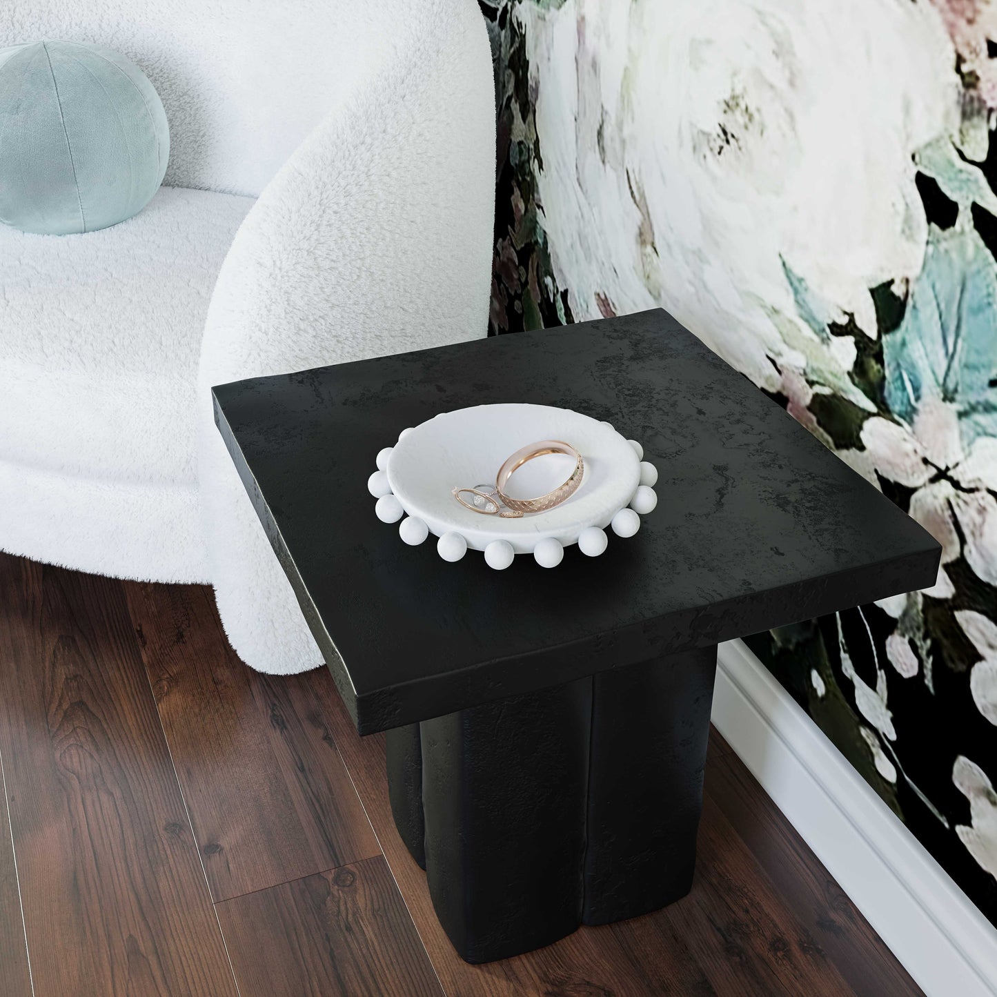 Kayla Black Concrete Side Table