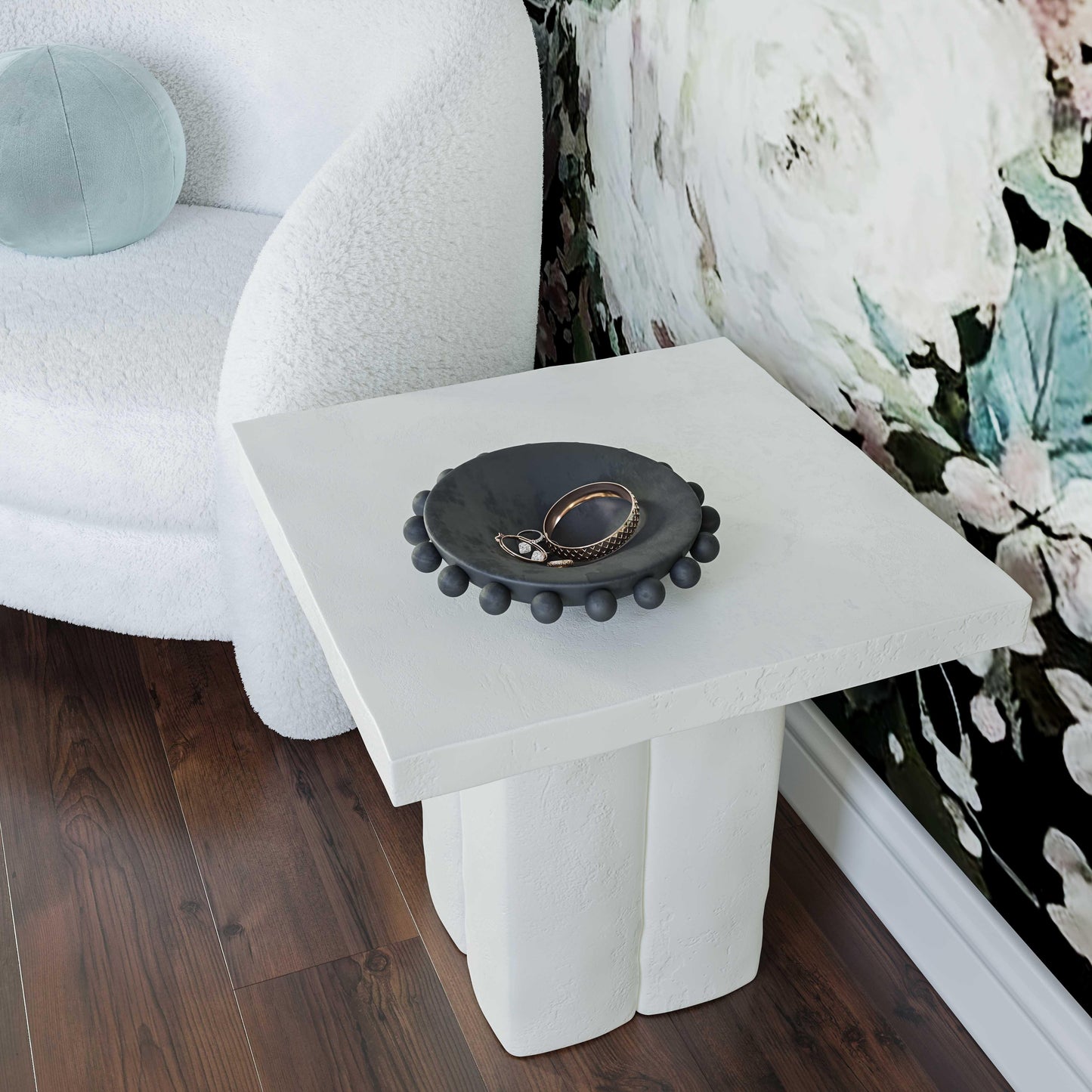 Kayla Black Concrete Side Table