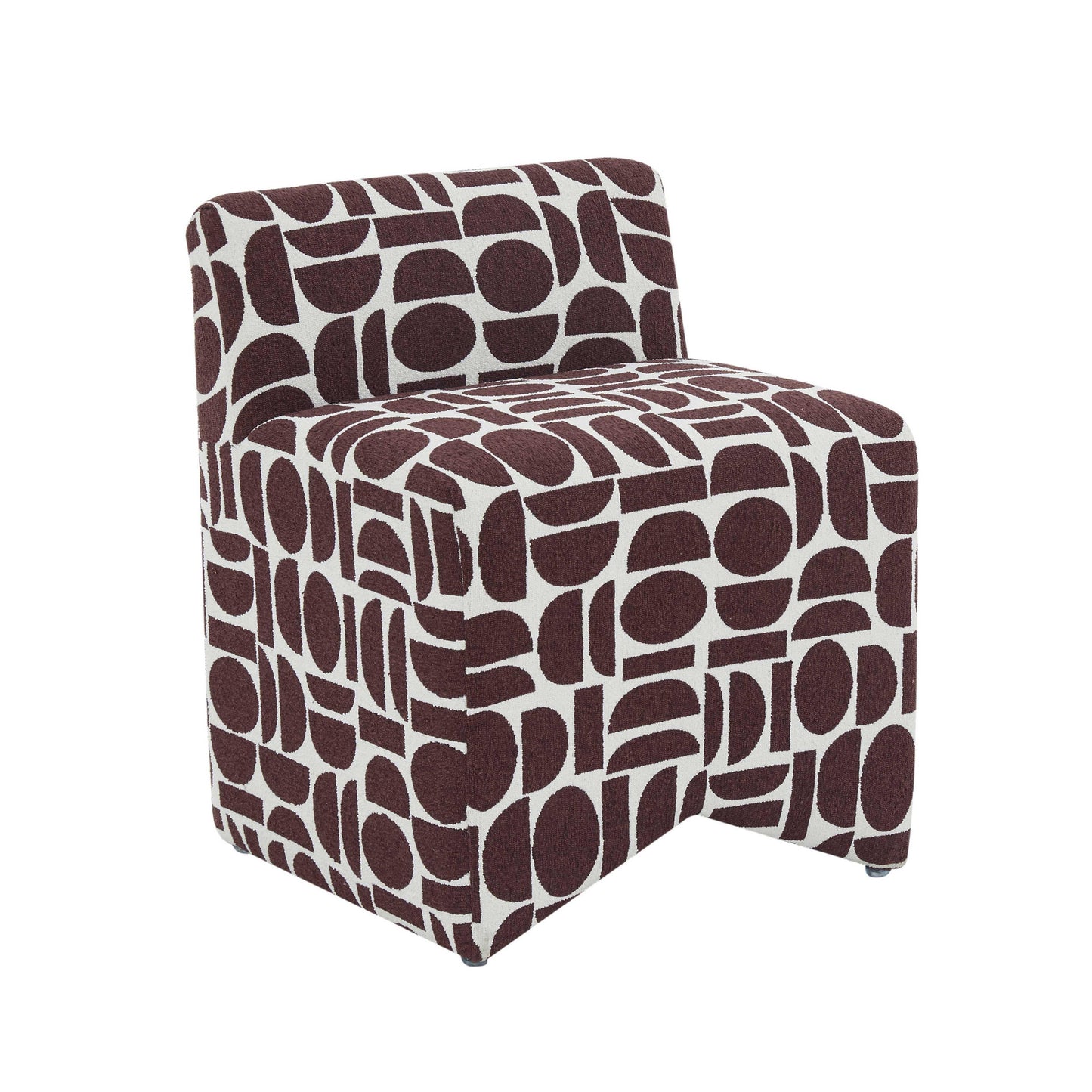 Pippa Black Geometric Jacquard Weave Stool