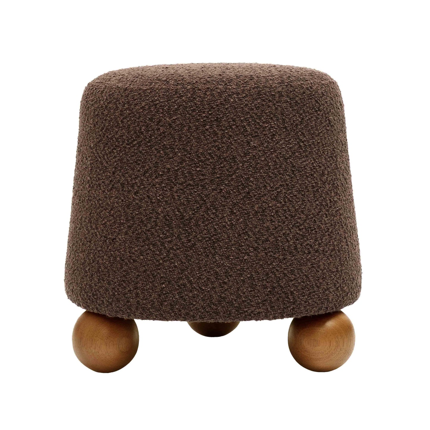 Jaine Chocolate Brown Boucle Stool