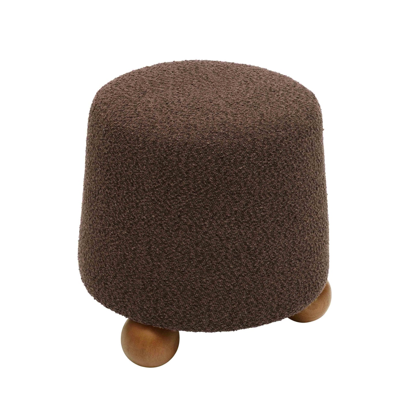 Jaine Chocolate Brown Boucle Stool