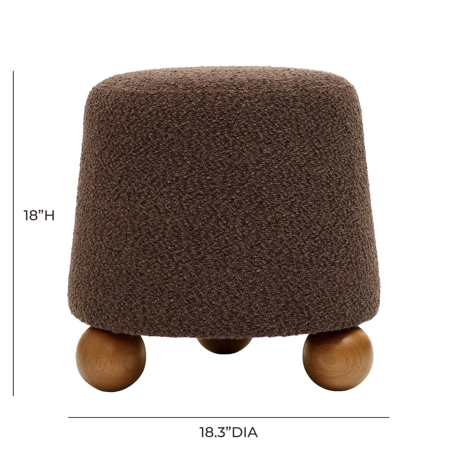 Jaine Chocolate Brown Boucle Stool