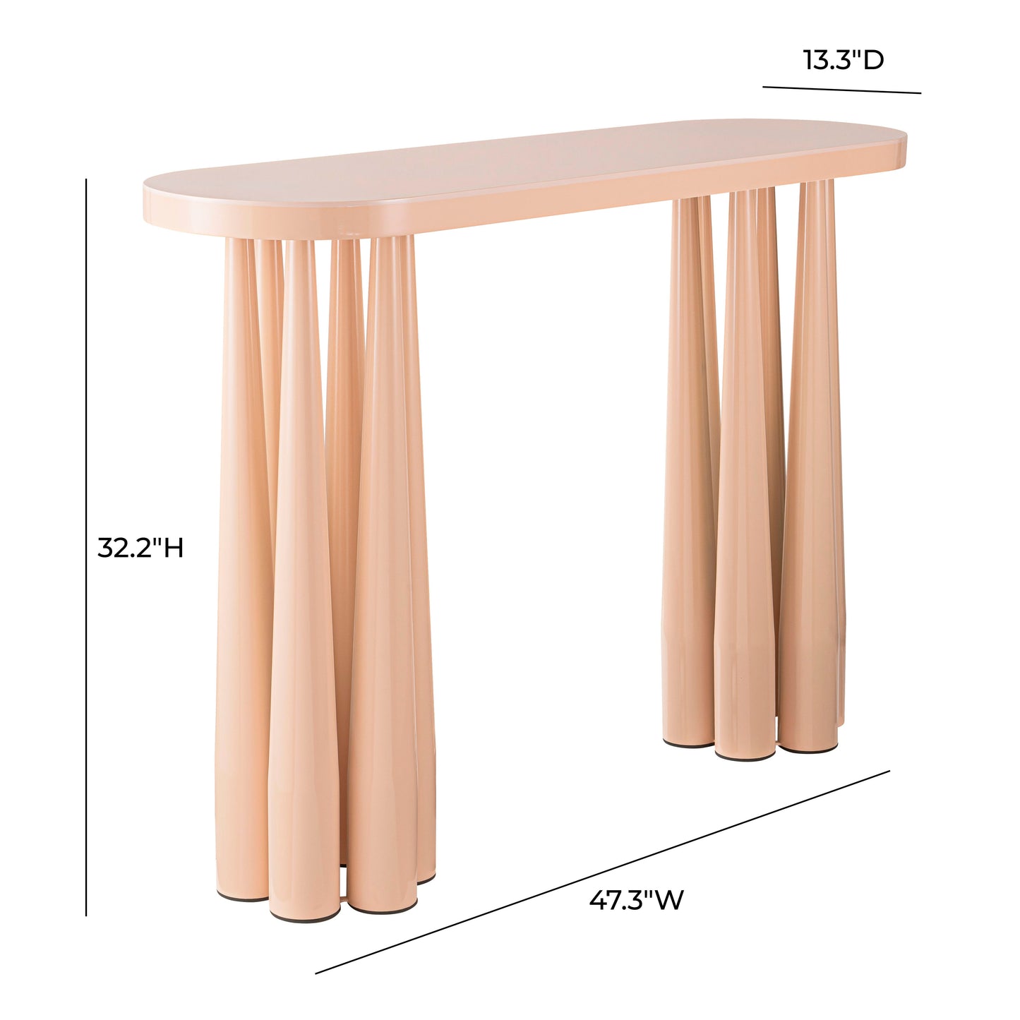 Titan Peach Rose Glossy Console Table