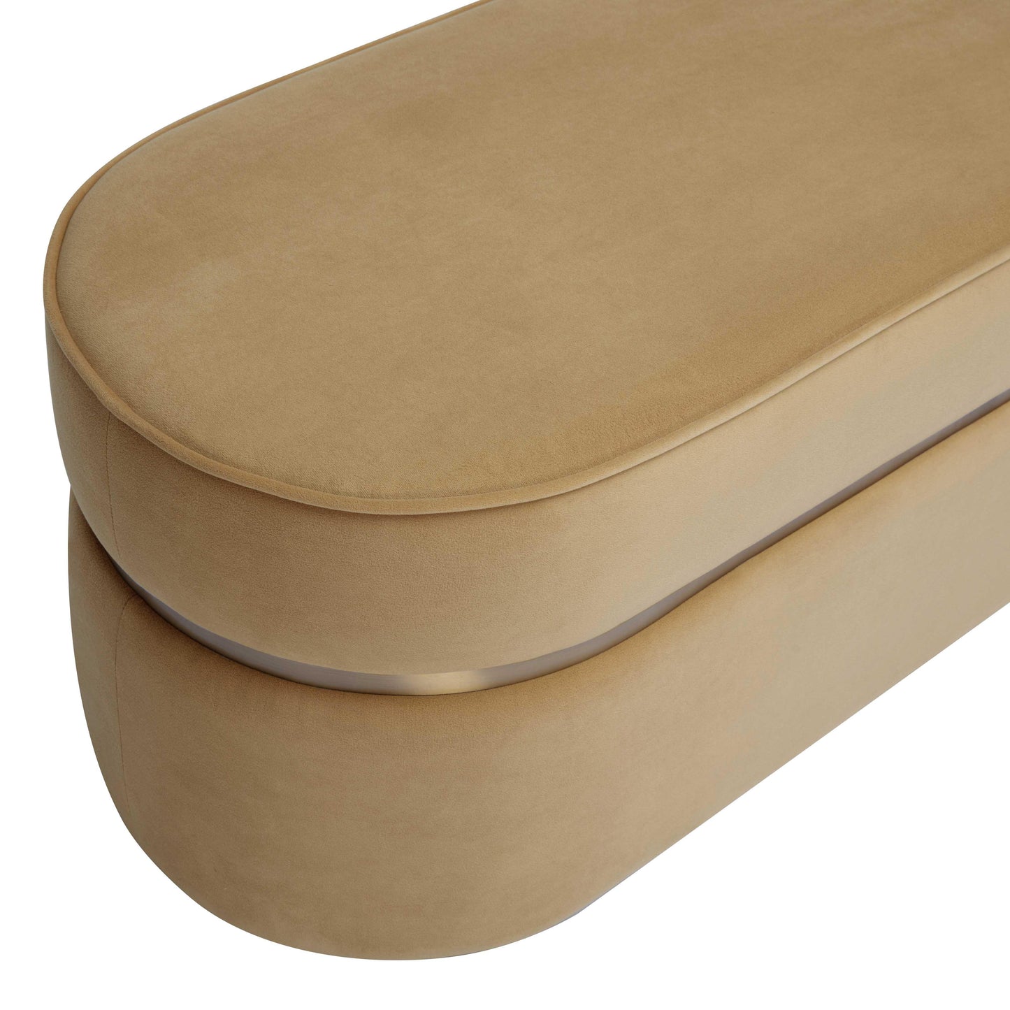 Pomp Cream Velvet Bench