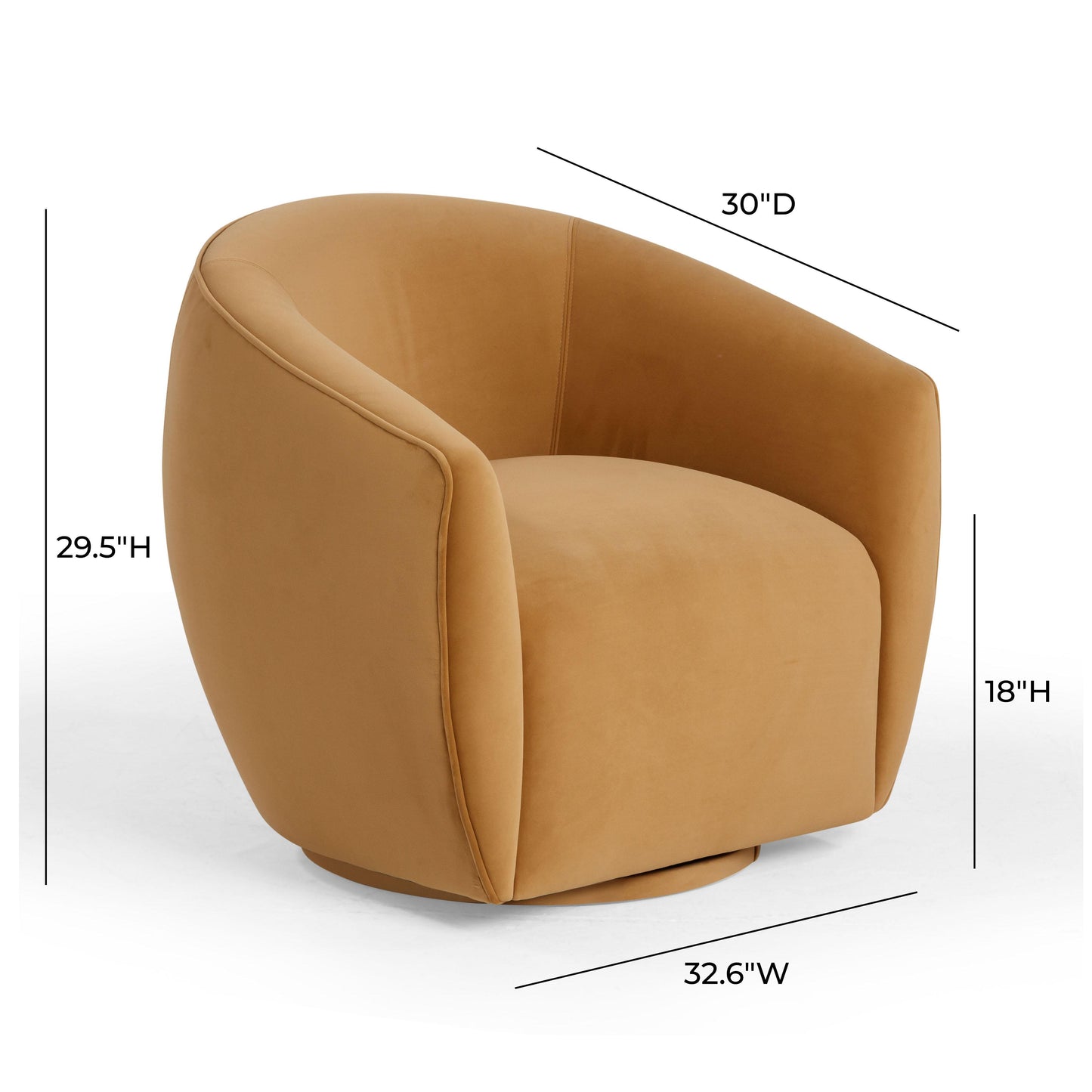 Jordan Tan Velvet Swivel Chair