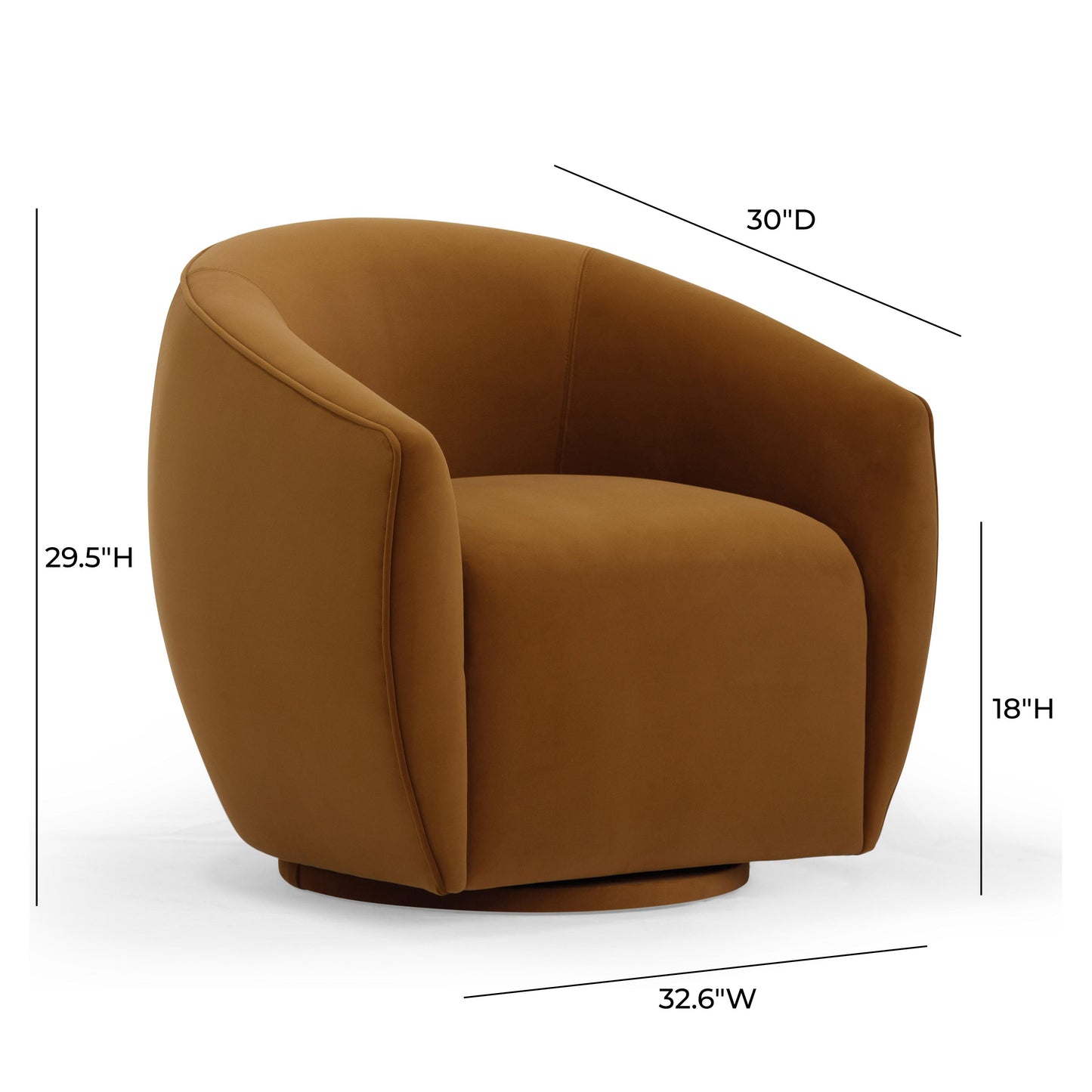 Jordan Tan Velvet Swivel Chair