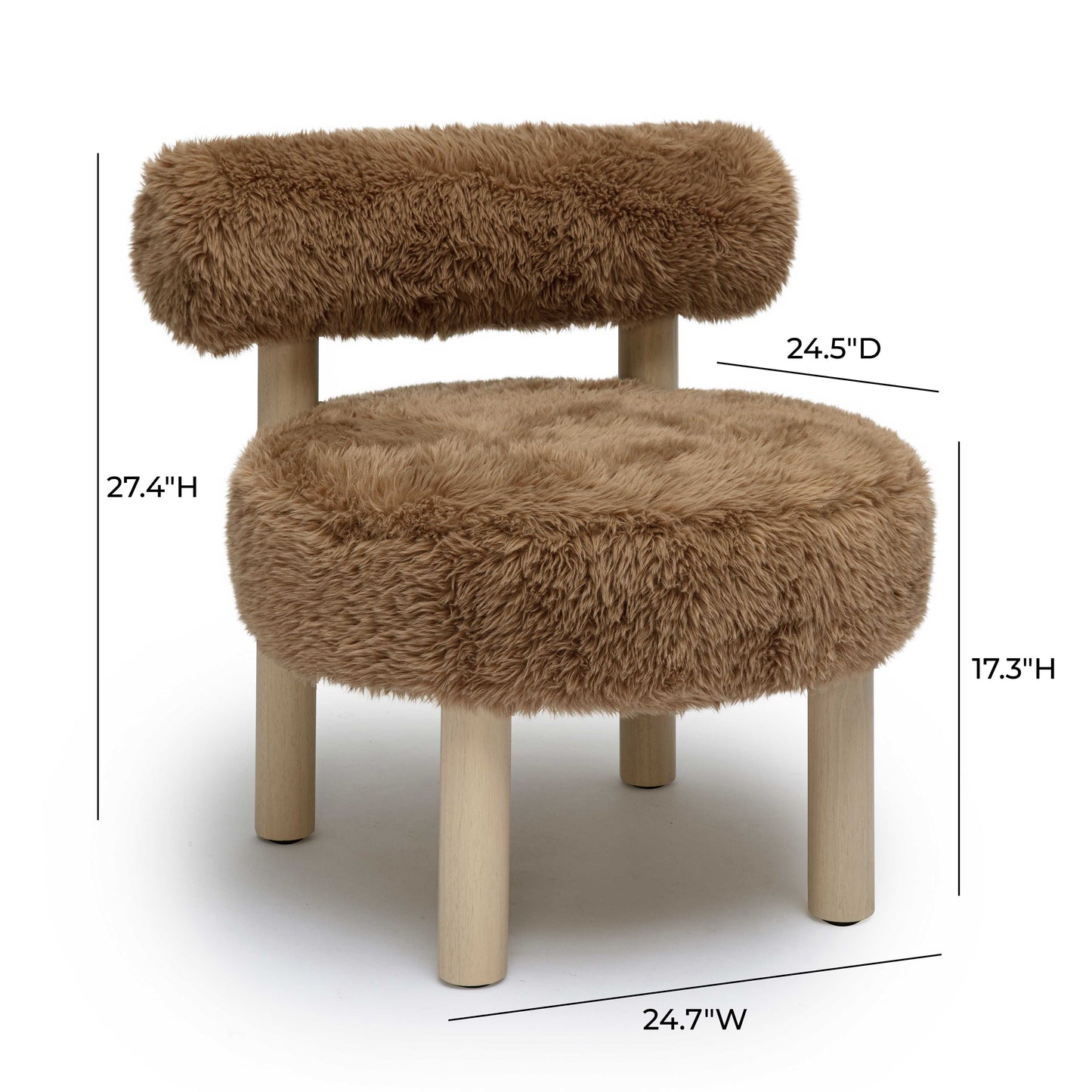 Carmel Natural Vegan Shearling Accent Chair