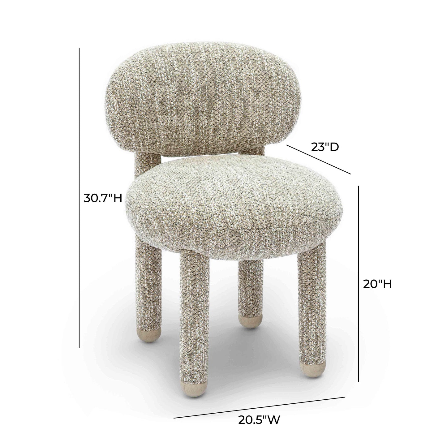 Manu Teal Nubby Performance Fabric Side Chair