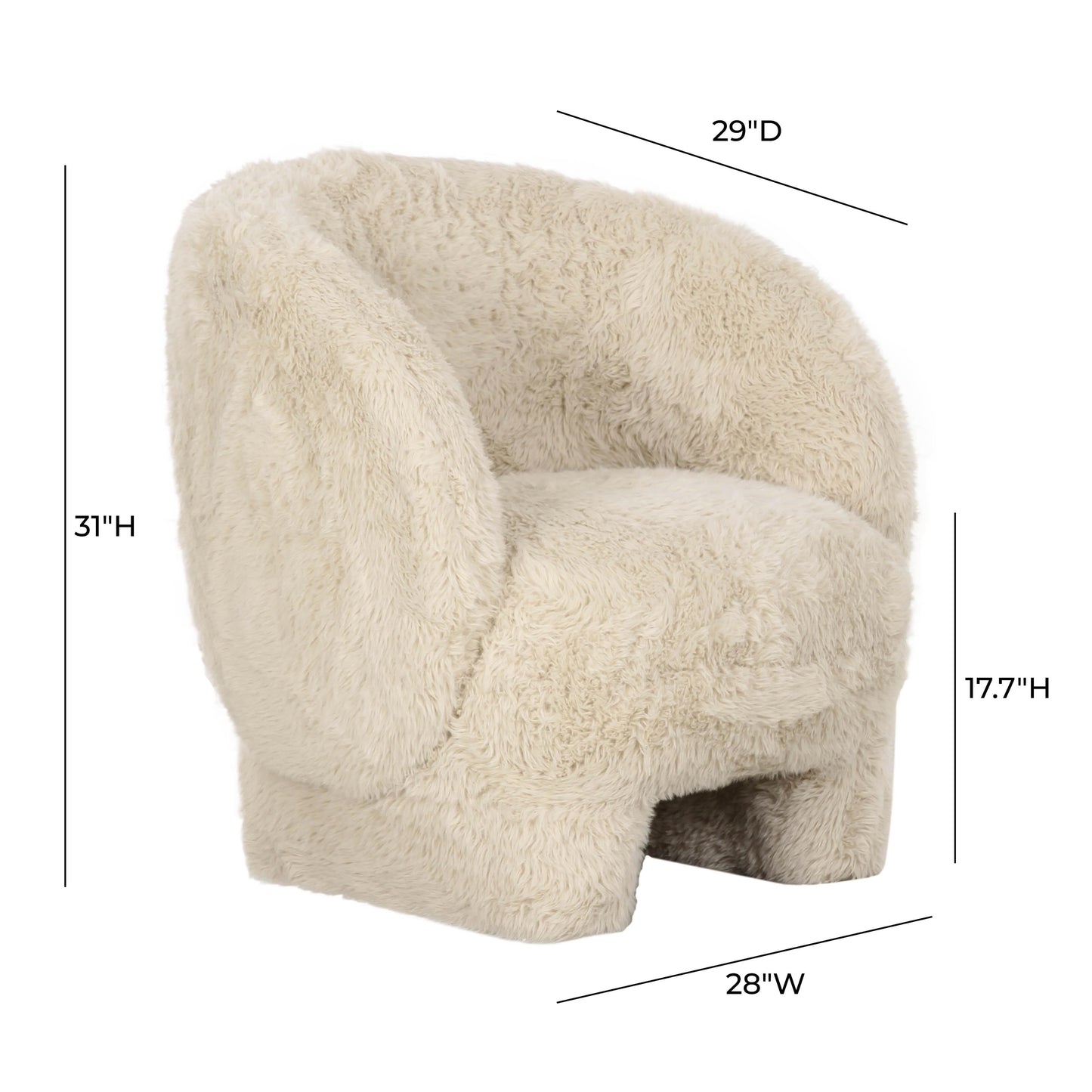 Kiki Natural Vegan Shearling Accent Chair