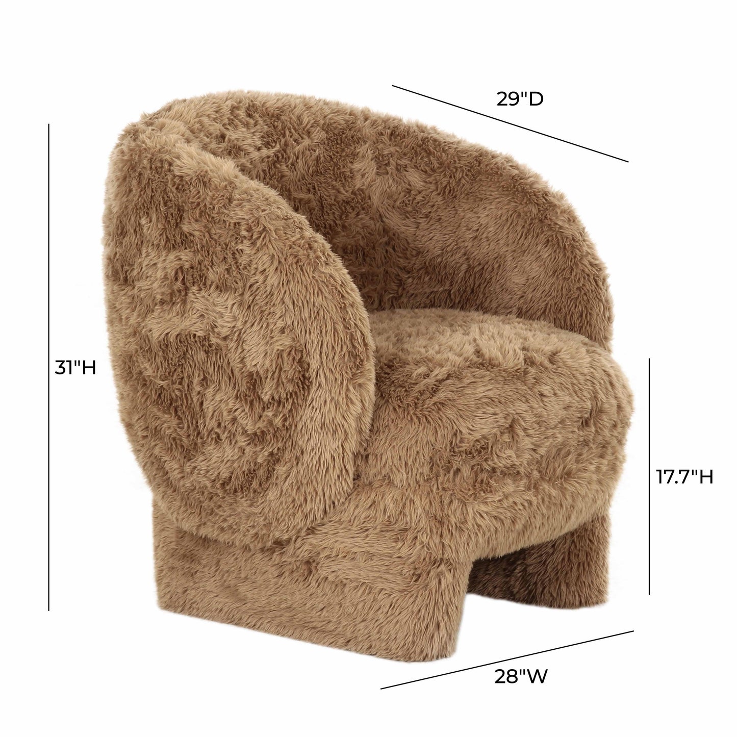 Kiki Natural Vegan Shearling Accent Chair