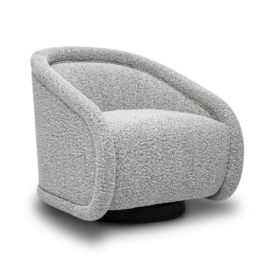 Rory Grey Boucle Swivel Chair