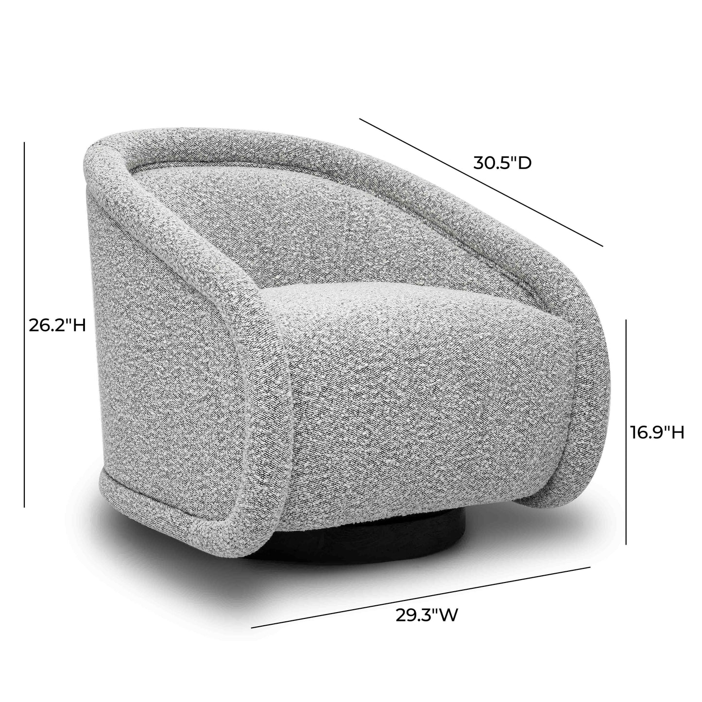 Rory Grey Boucle Swivel Chair