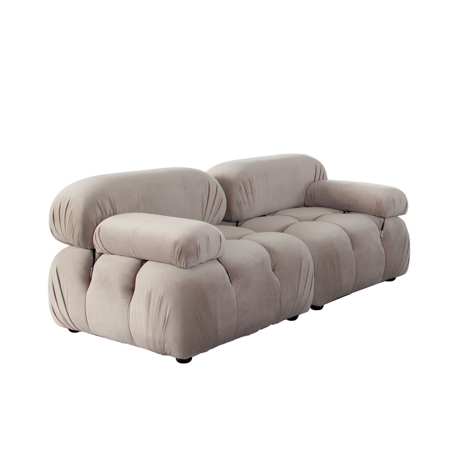 Paloma 2PC Modular 74 Inch Sofa in Light Cream Velvet by Diamond Sofa