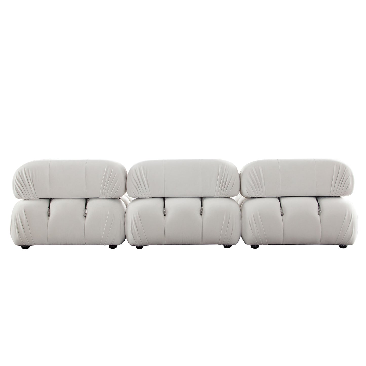 Paloma 2PC Modular 74 Inch Sofa in Light Cream Velvet by Diamond Sofa