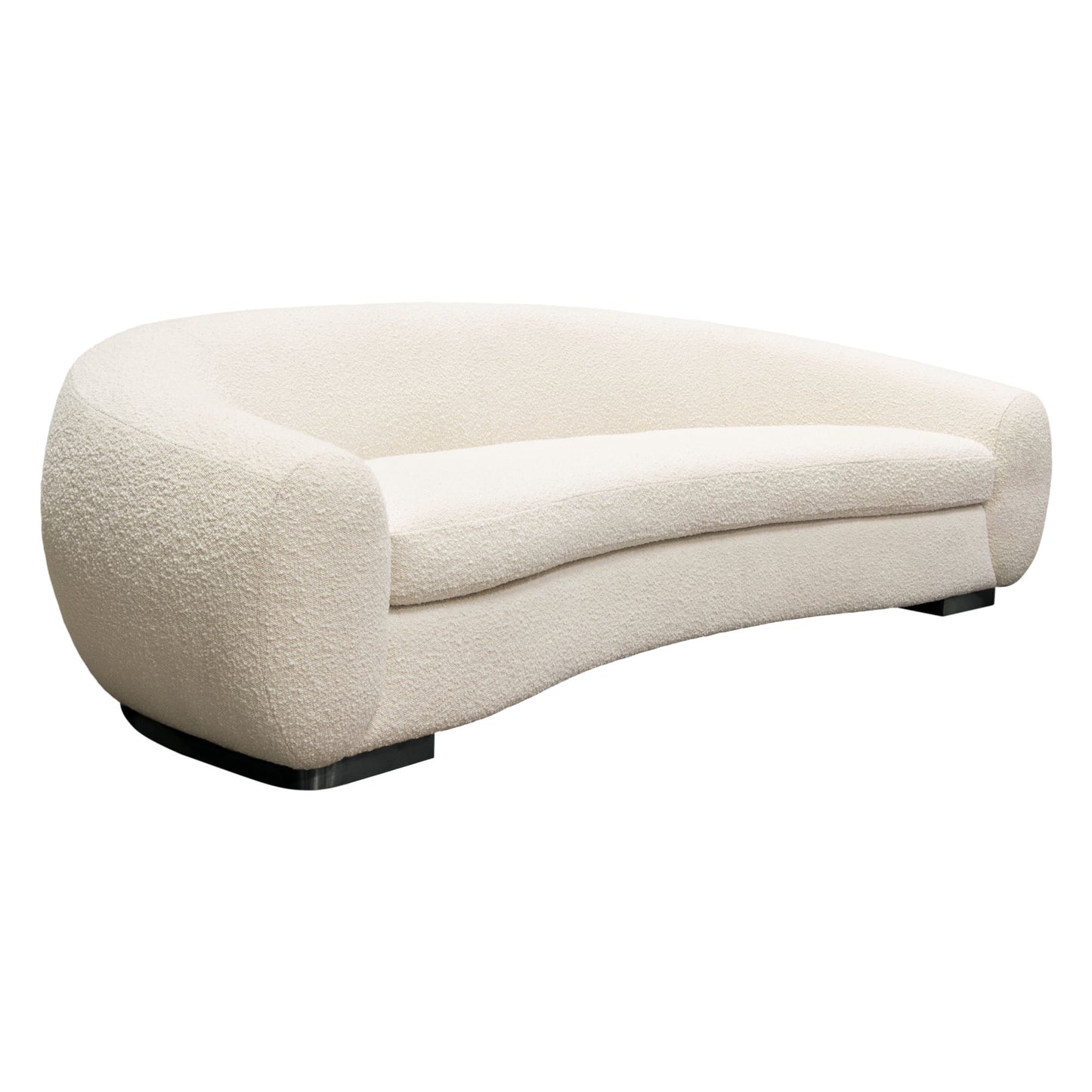 Pascal Sofa Boucle Textured Fabric w/ Contoured Arms & Back