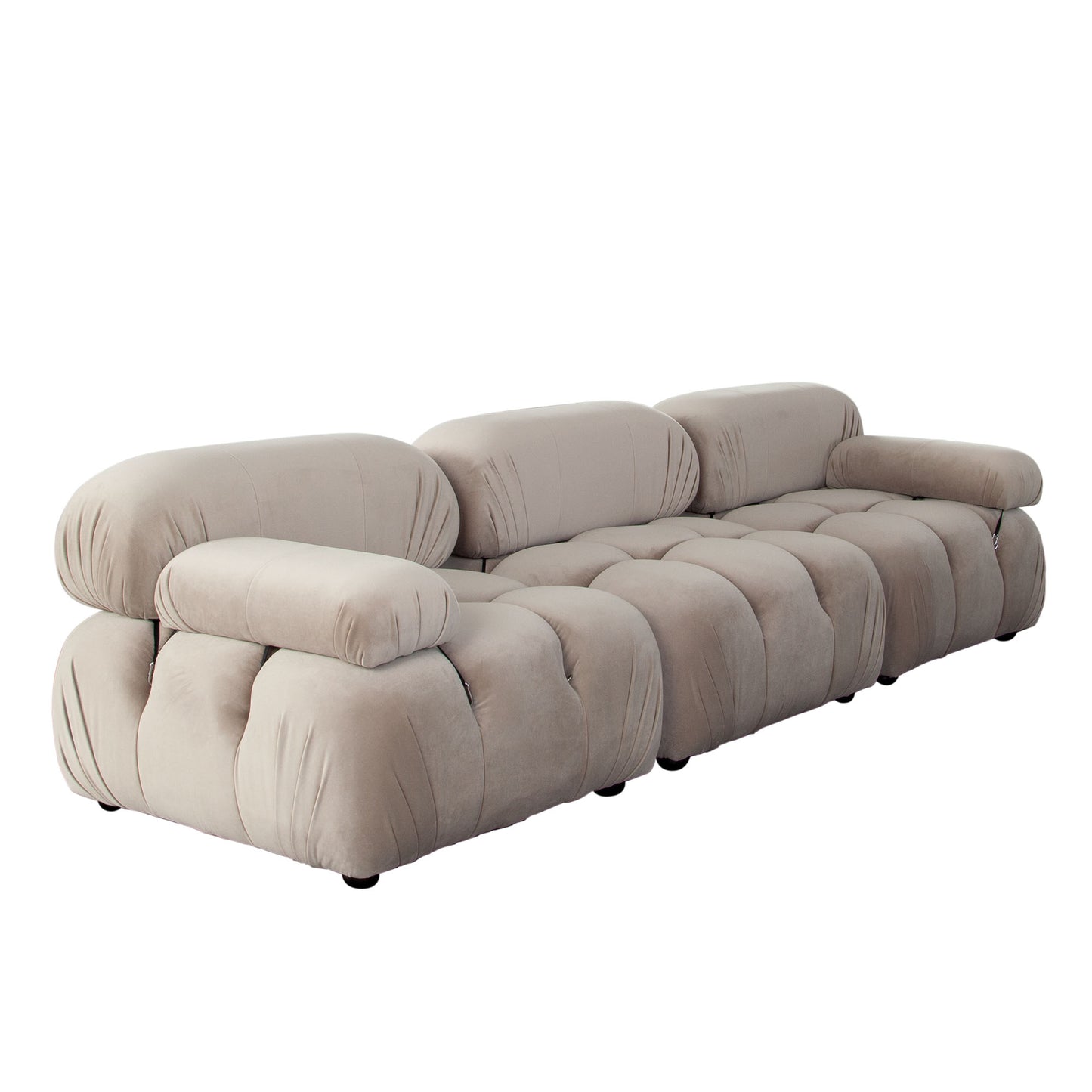 Paloma 2PC Modular 74 Inch Sofa in Light Cream Velvet by Diamond Sofa