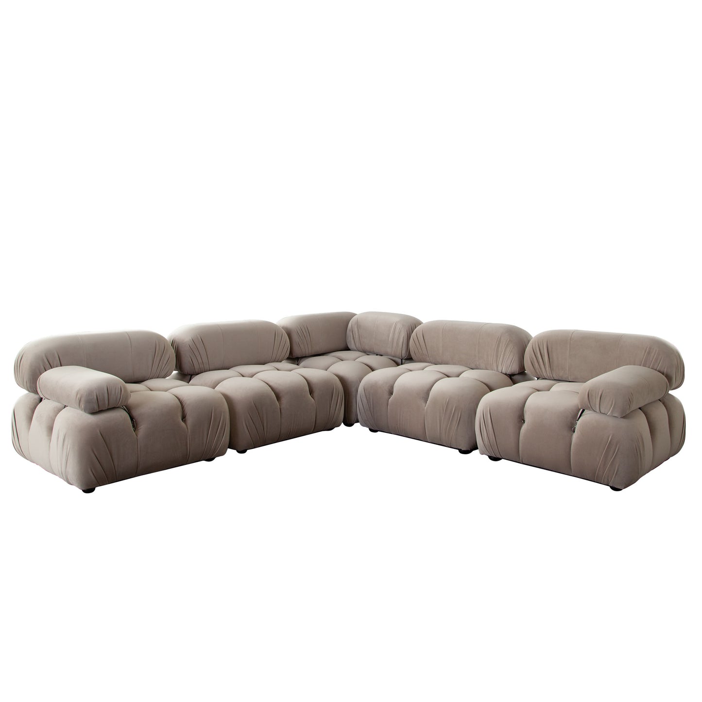 Paloma 2PC Modular 74 Inch Sofa in Light Cream Velvet by Diamond Sofa