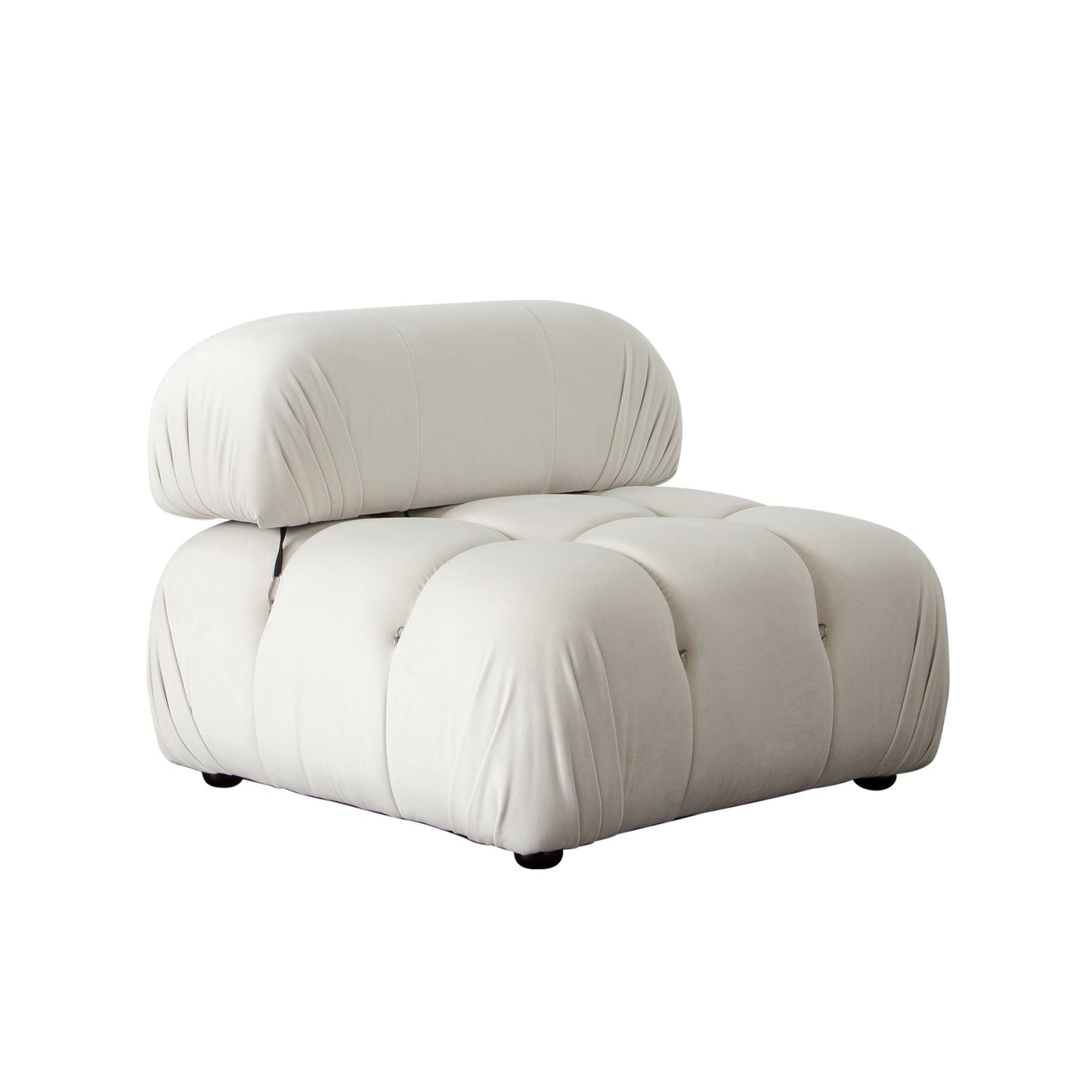 Paloma Armless Chair in Light Cream Velvet by Diamond Sofa