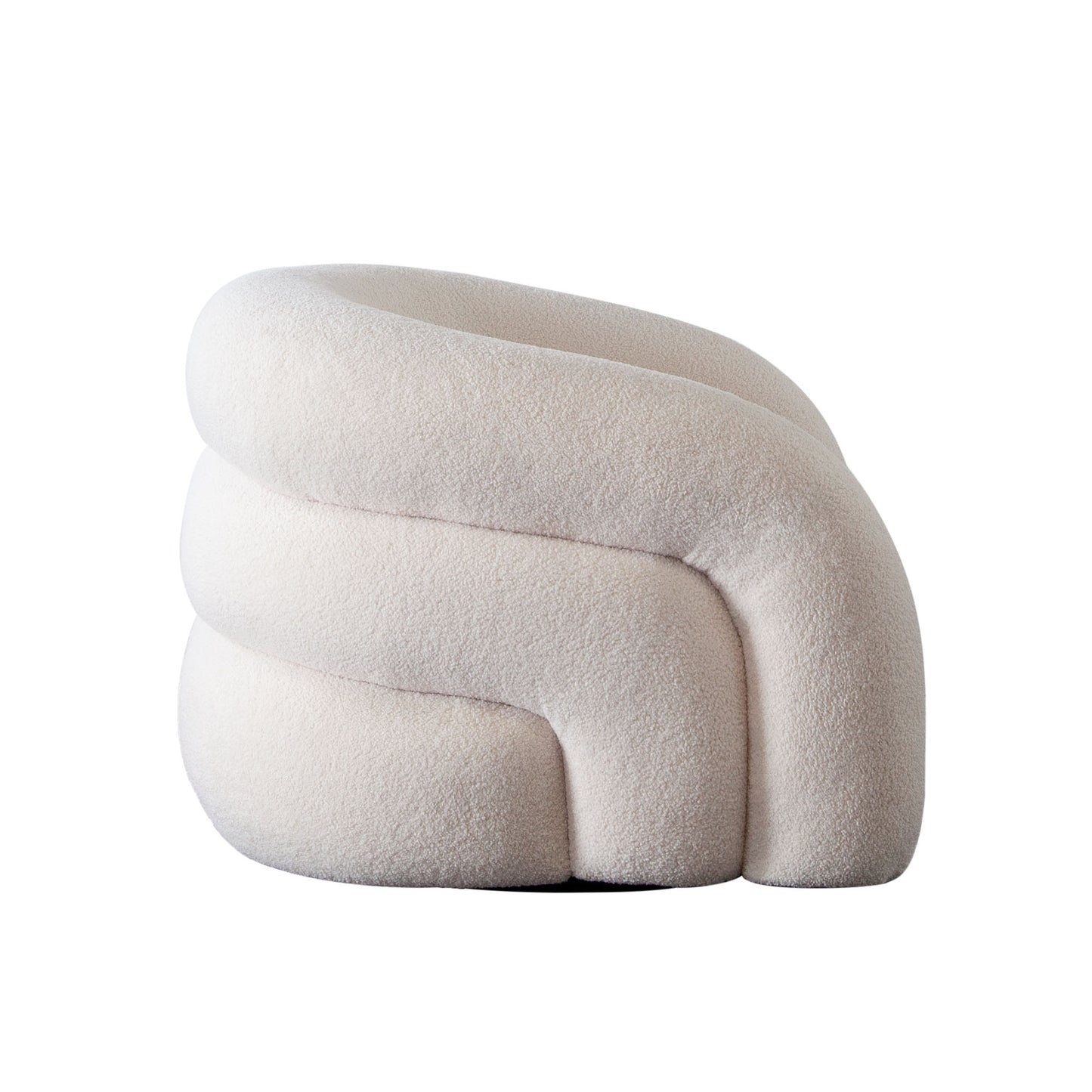 Quantum Swivel Accent Chair in Ivory Sherpa