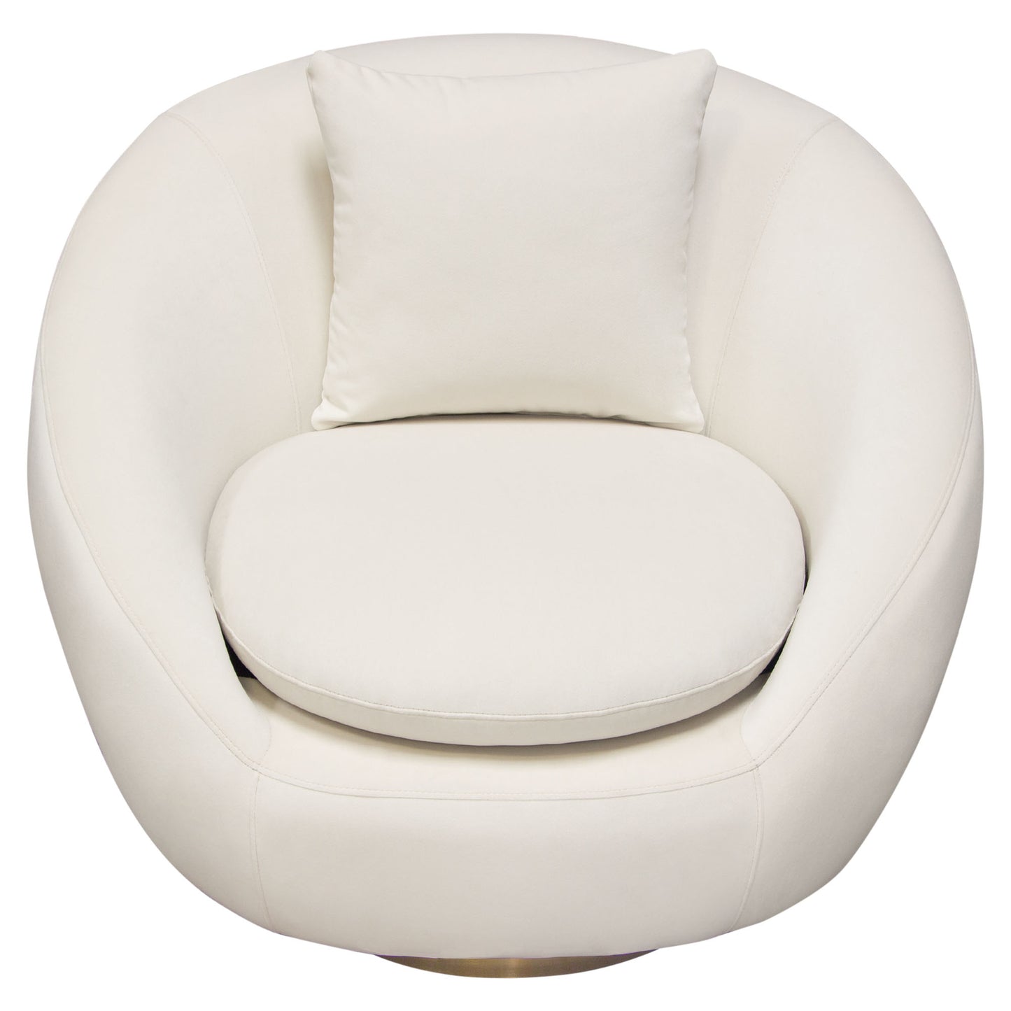 Celine Swivel Accent Chair w/ Brushed Gold Accent Band