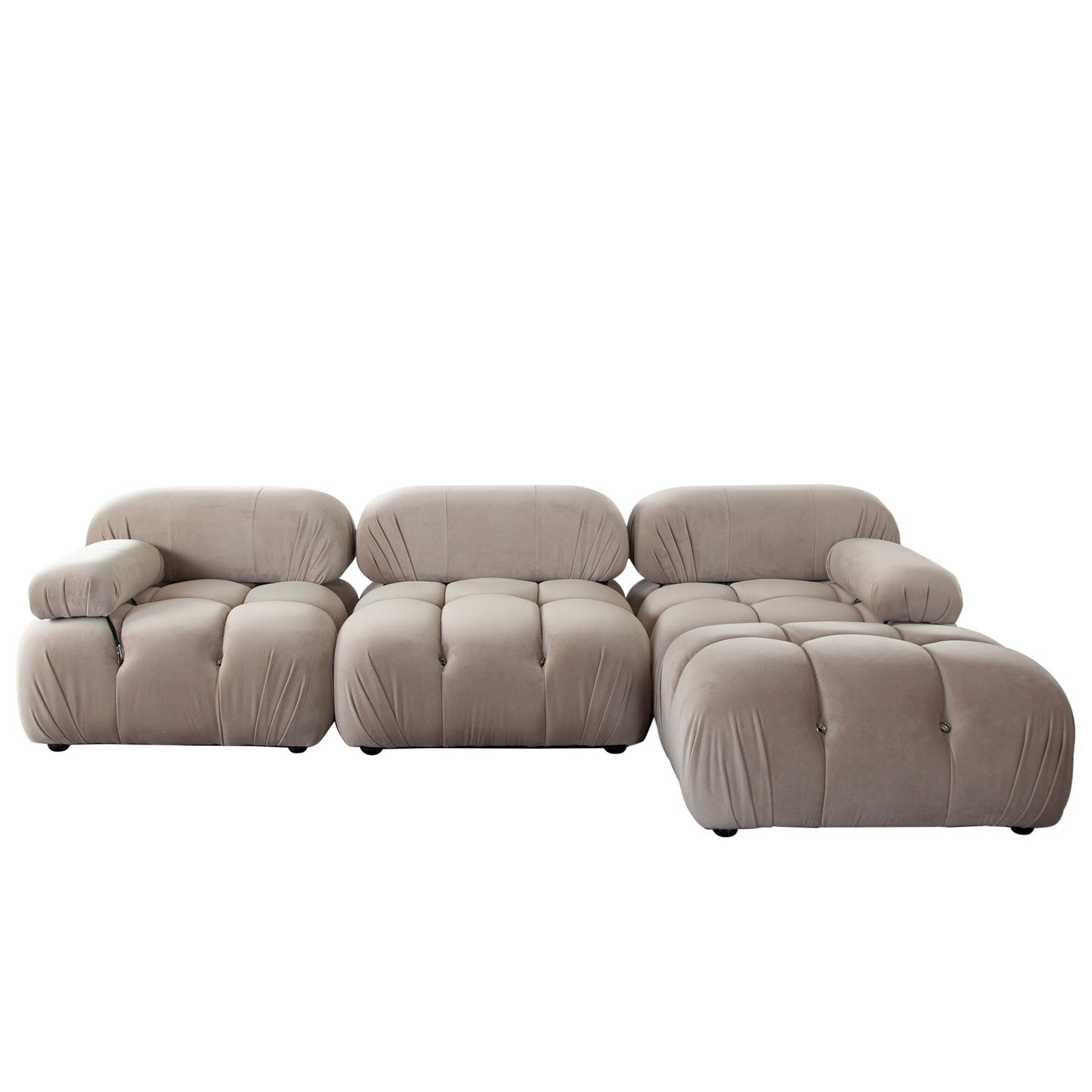 Paloma 2PC Modular 74 Inch Sofa in Light Cream Velvet by Diamond Sofa