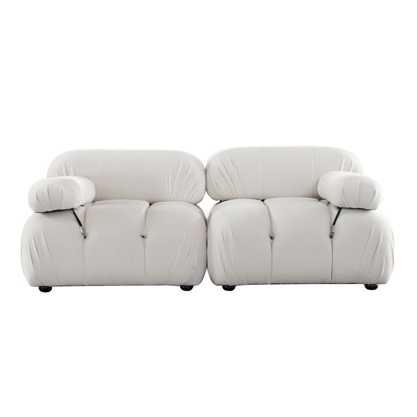 Paloma 2PC Modular 74 Inch Sofa in Light Cream Velvet by Diamond Sofa