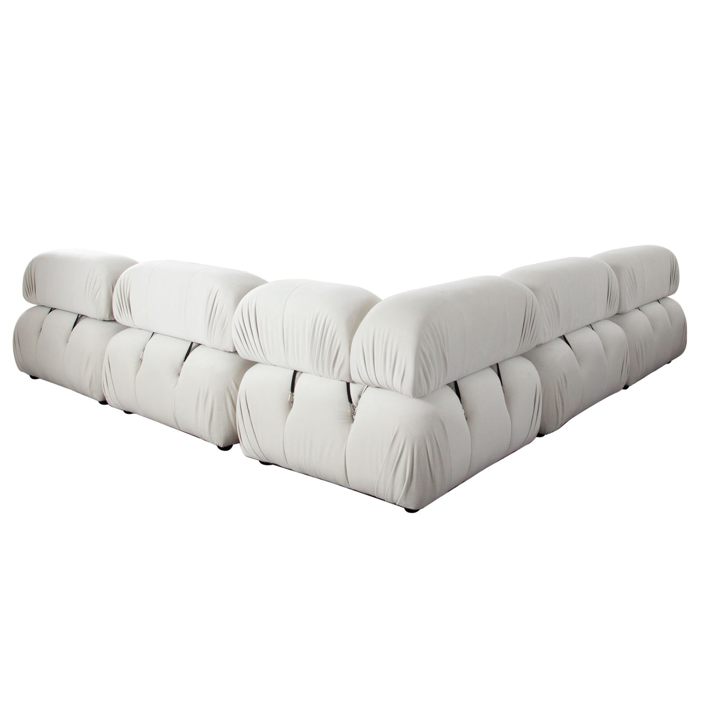 Paloma 2PC Modular 74 Inch Sofa in Light Cream Velvet by Diamond Sofa