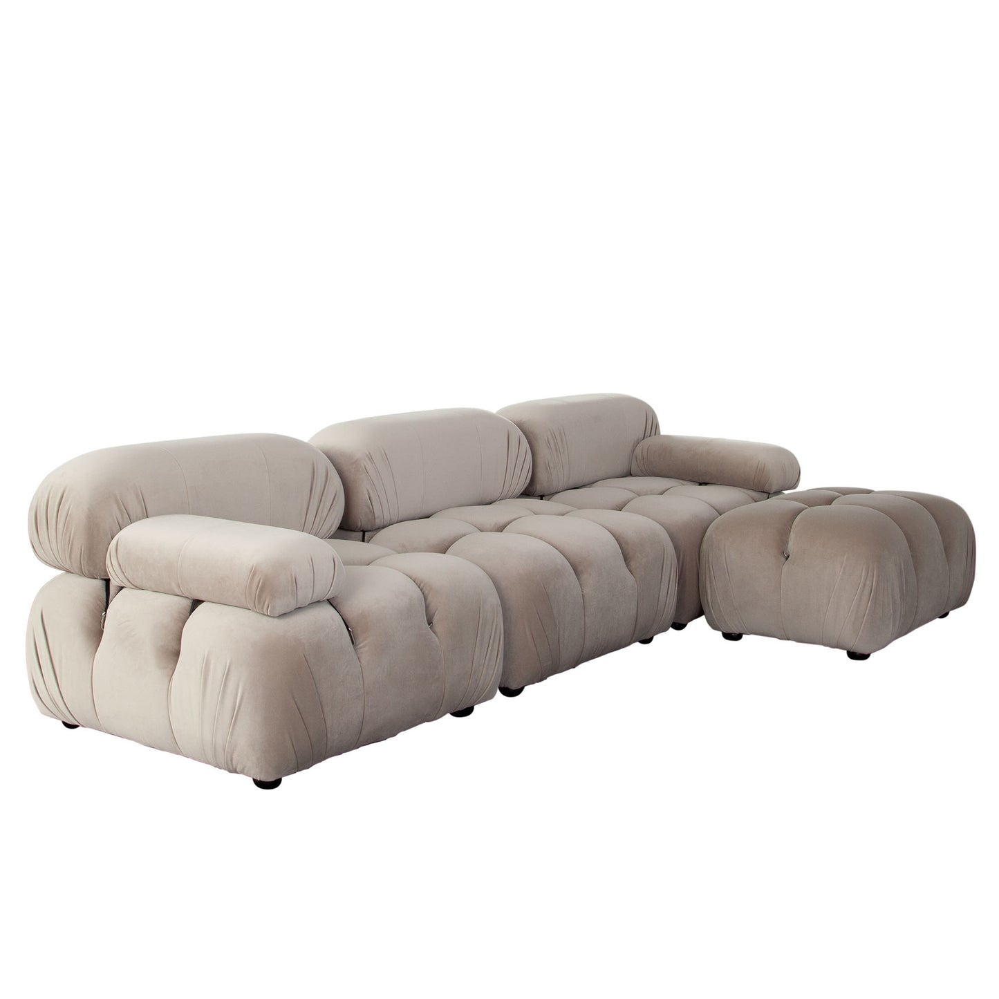 Paloma 2PC Modular 74 Inch Sofa in Light Cream Velvet by Diamond Sofa