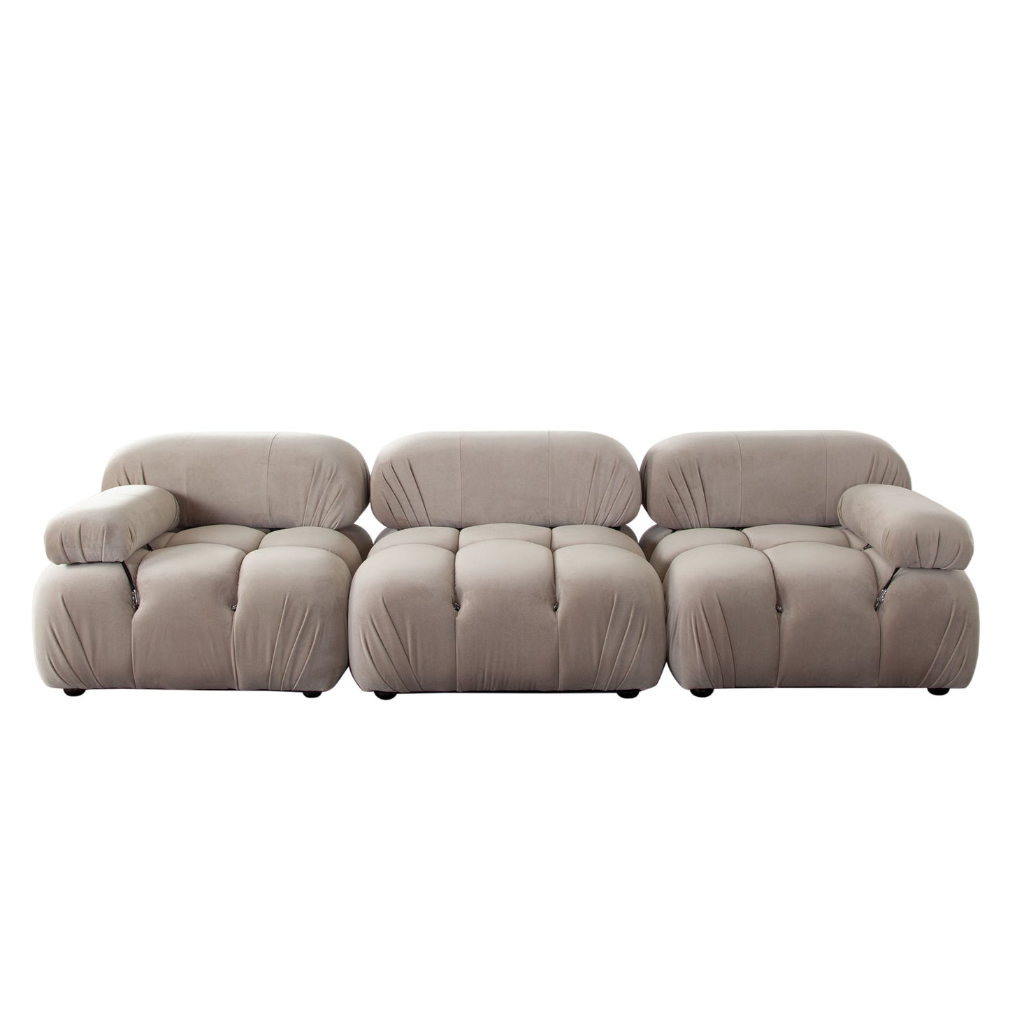 Paloma 2PC Modular 74 Inch Sofa in Light Cream Velvet by Diamond Sofa