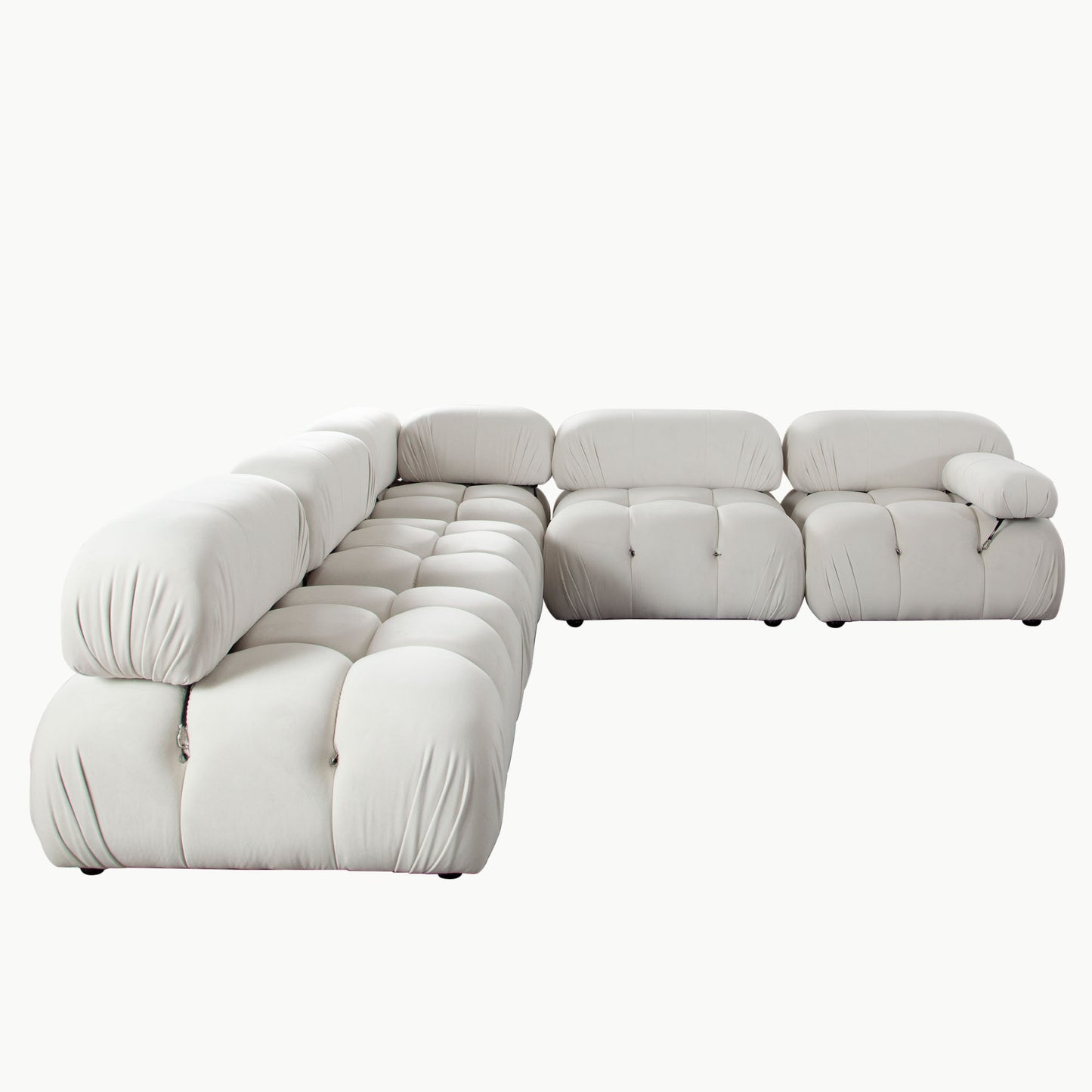 Paloma 2PC Modular 74 Inch Sofa in Light Cream Velvet by Diamond Sofa