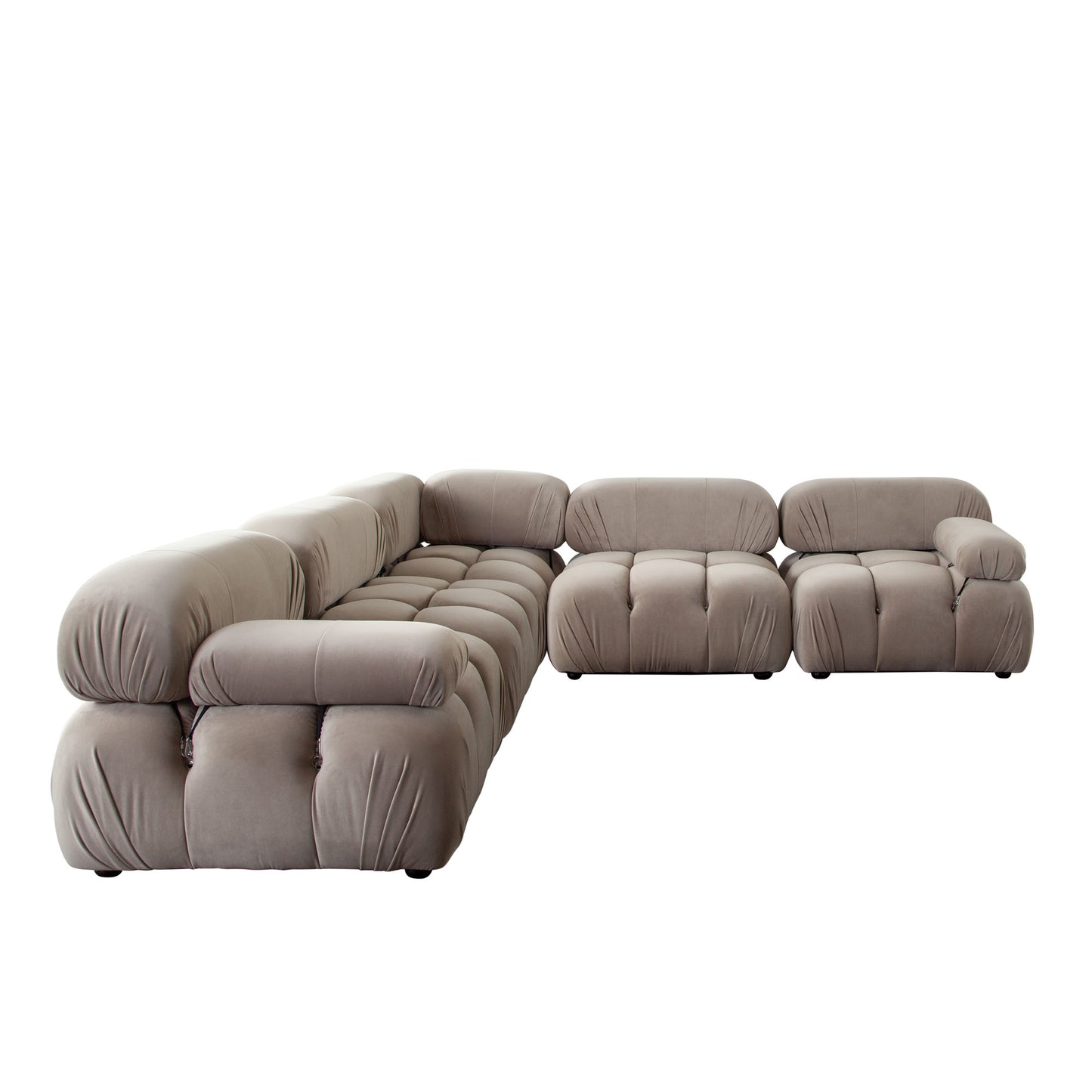 Paloma 2PC Modular 74 Inch Sofa in Light Cream Velvet by Diamond Sofa