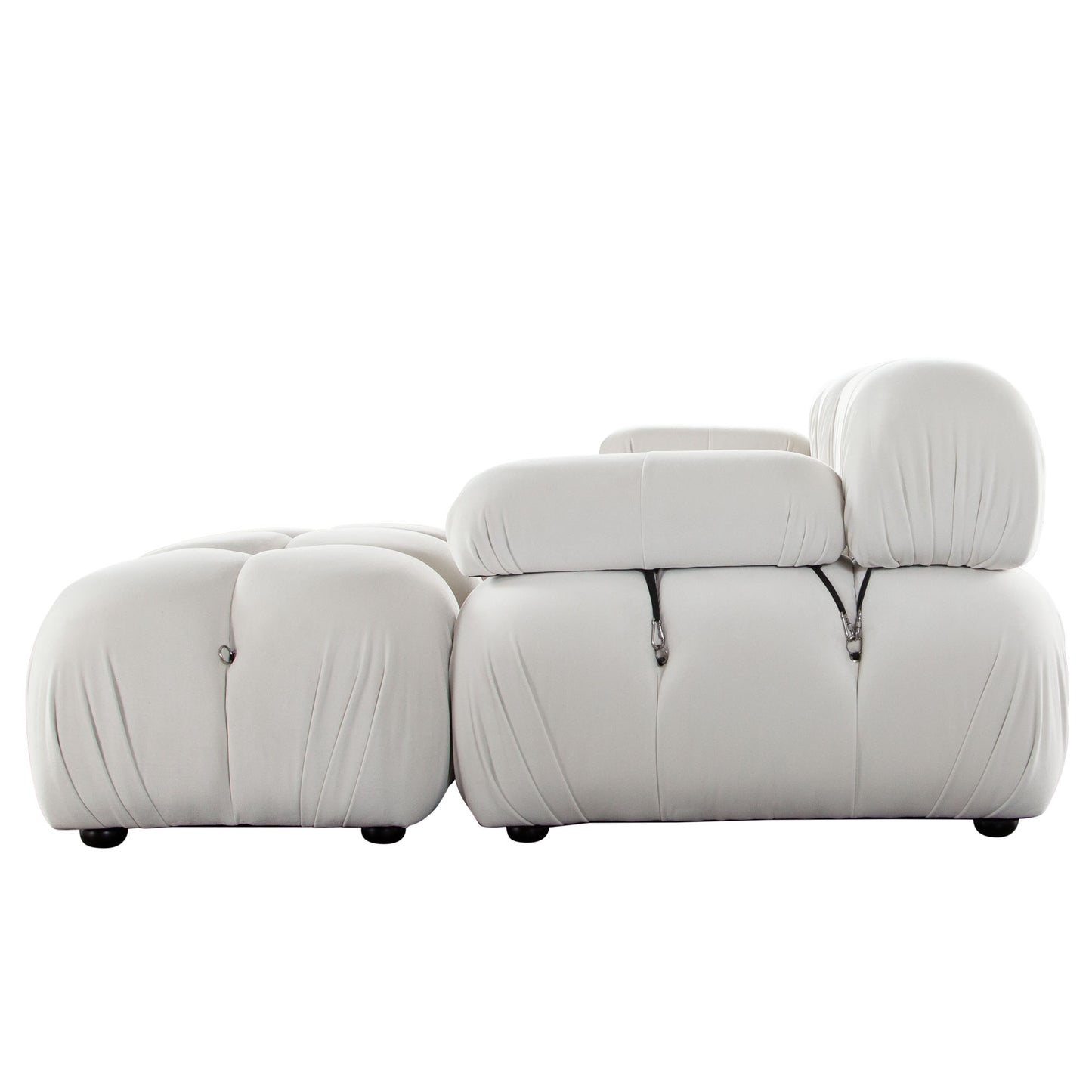 Paloma 2PC Modular 74 Inch Sofa in Light Cream Velvet by Diamond Sofa