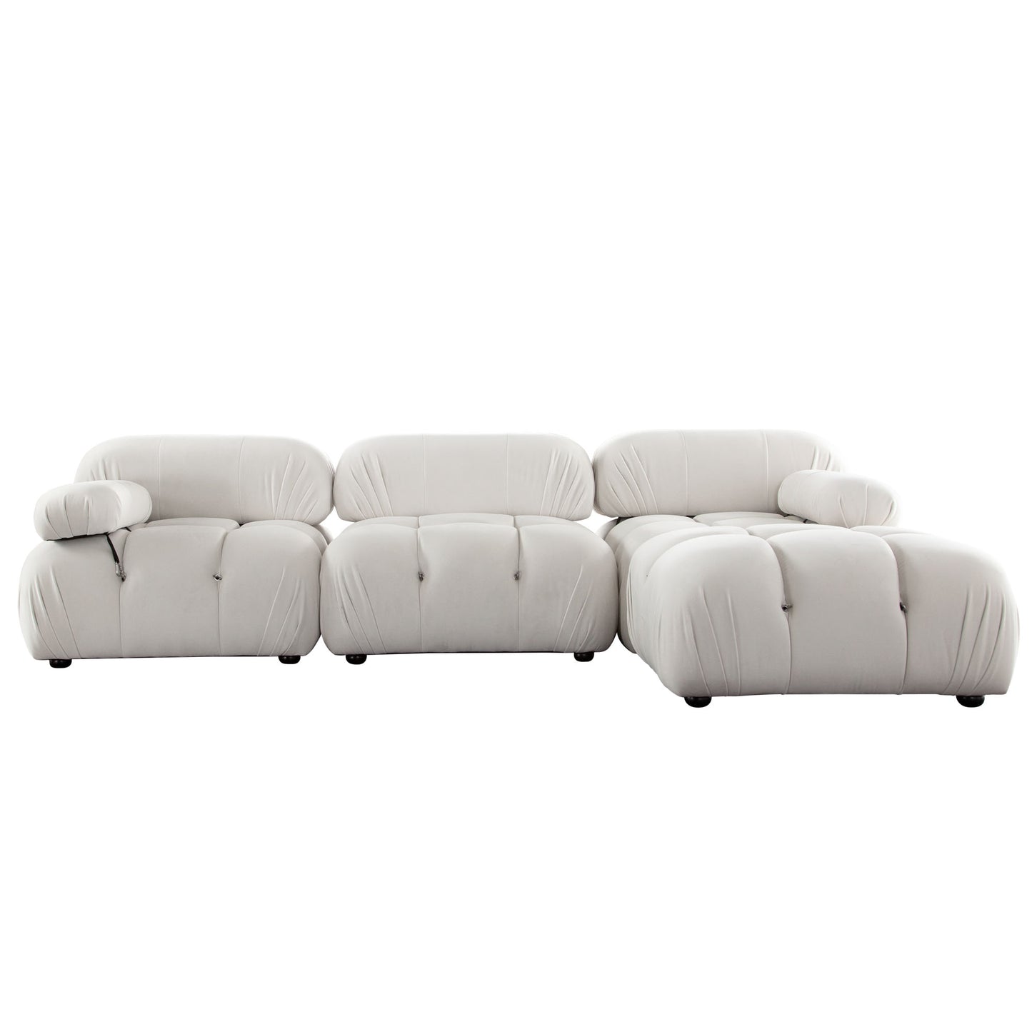 Paloma 2PC Modular 74 Inch Sofa in Light Cream Velvet by Diamond Sofa