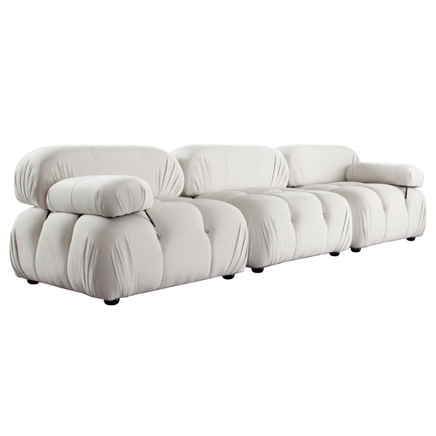 Paloma 2PC Modular 74 Inch Sofa in Light Cream Velvet by Diamond Sofa