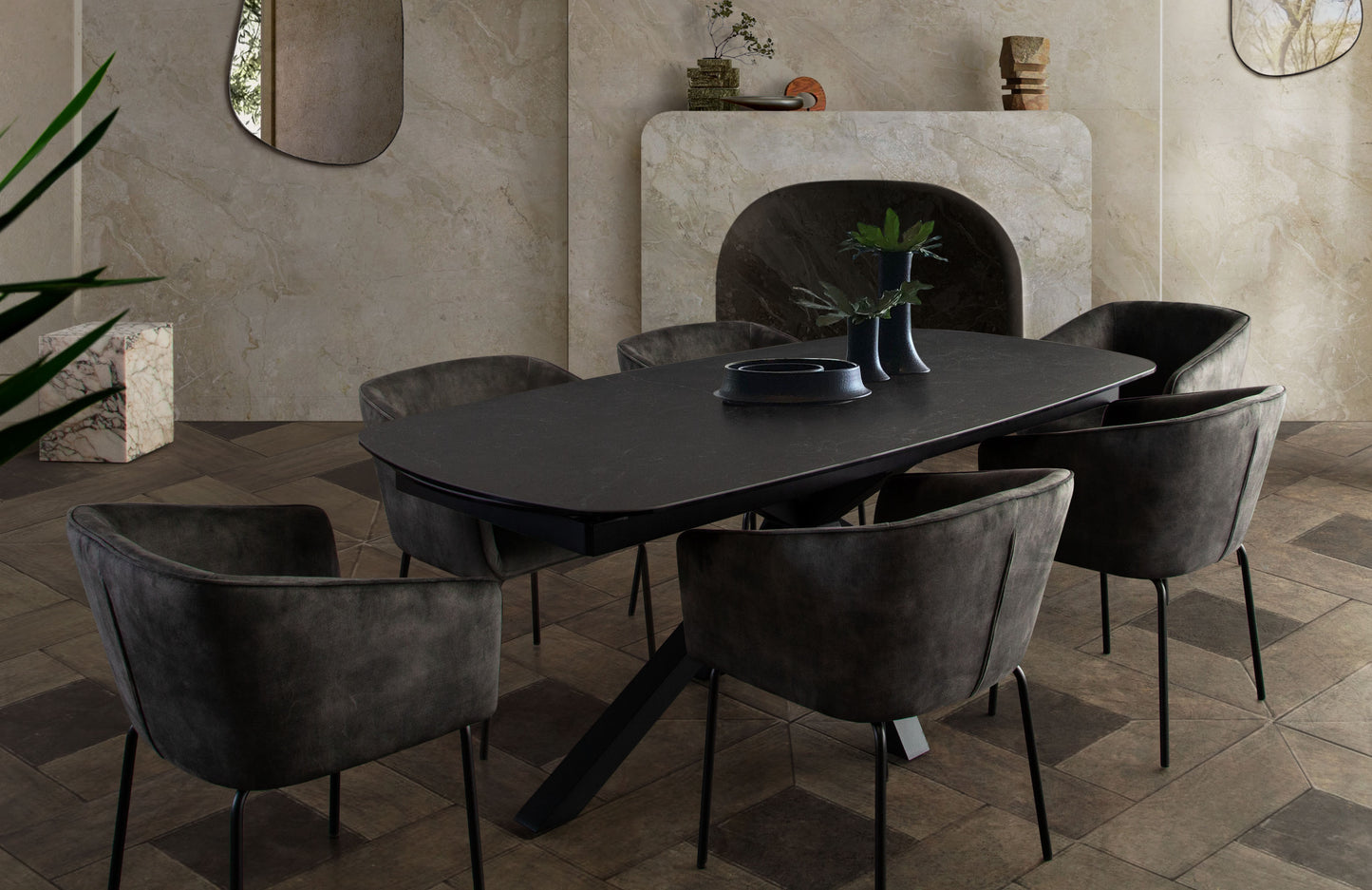 Onyx Rectangle Extension Dining Table