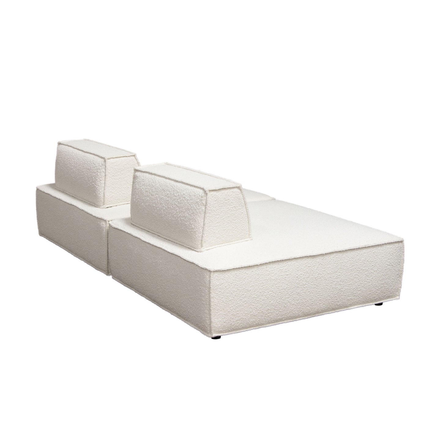 Cara Square Modular Lounger in Ivory