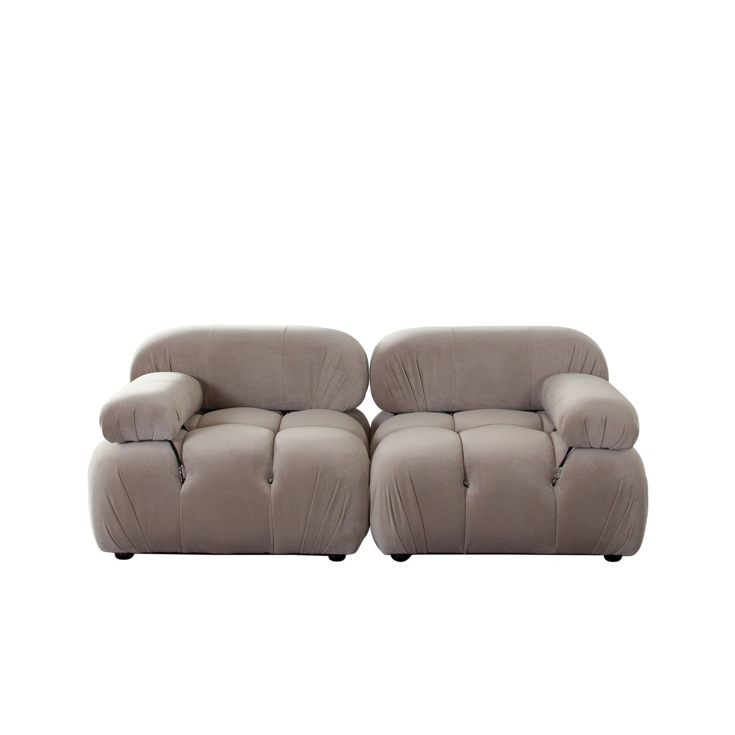 Paloma 2PC Modular 74 Inch Sofa in Light Cream Velvet by Diamond Sofa